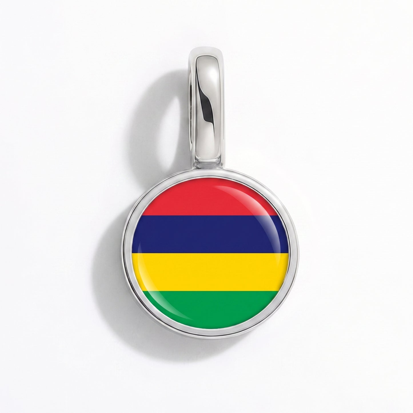 Charm bandera Mauricio – redonda plata