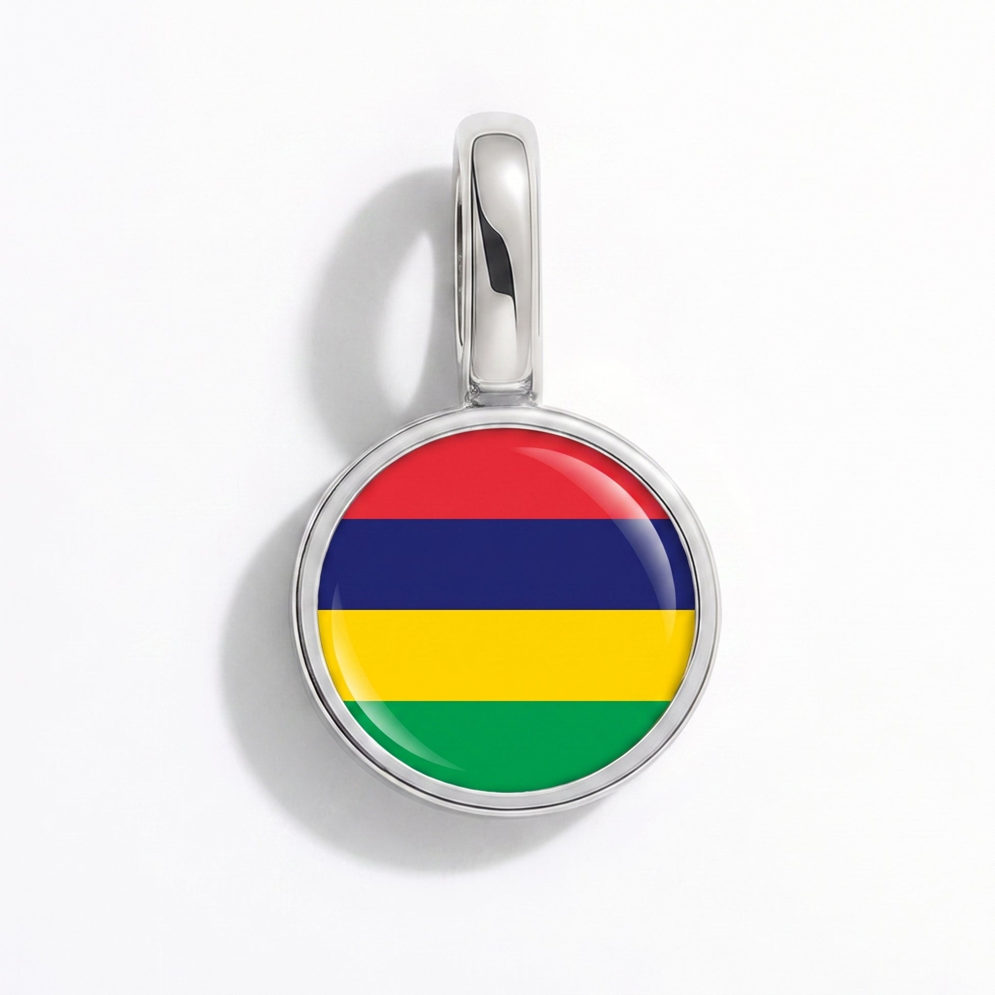 Charm bandera Mauricio – redonda plata