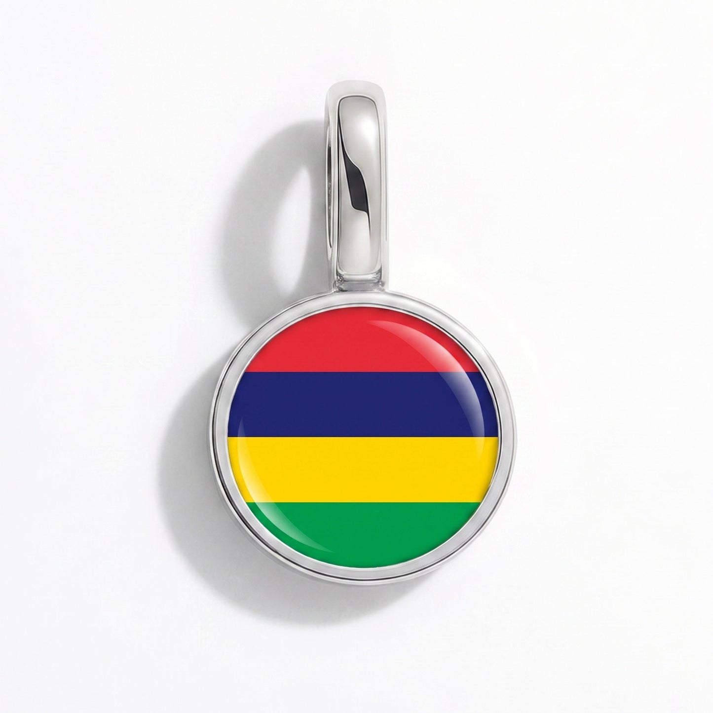 Charm bandera Mauricio – rectangular plata
