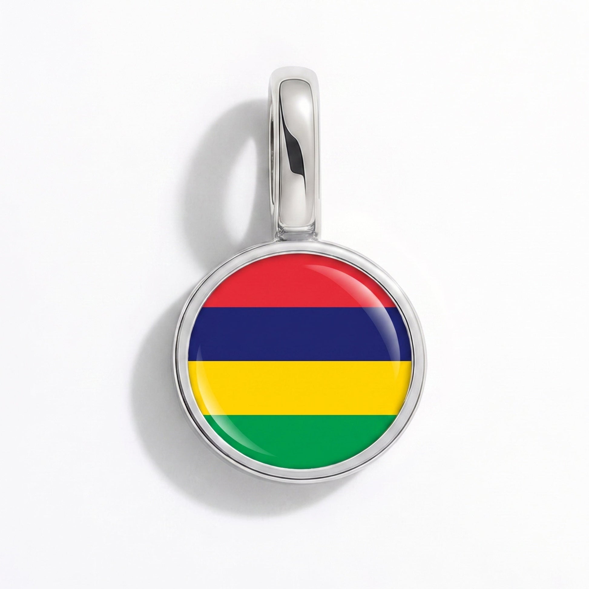 Charm bandera Mauricio – rectangular plata