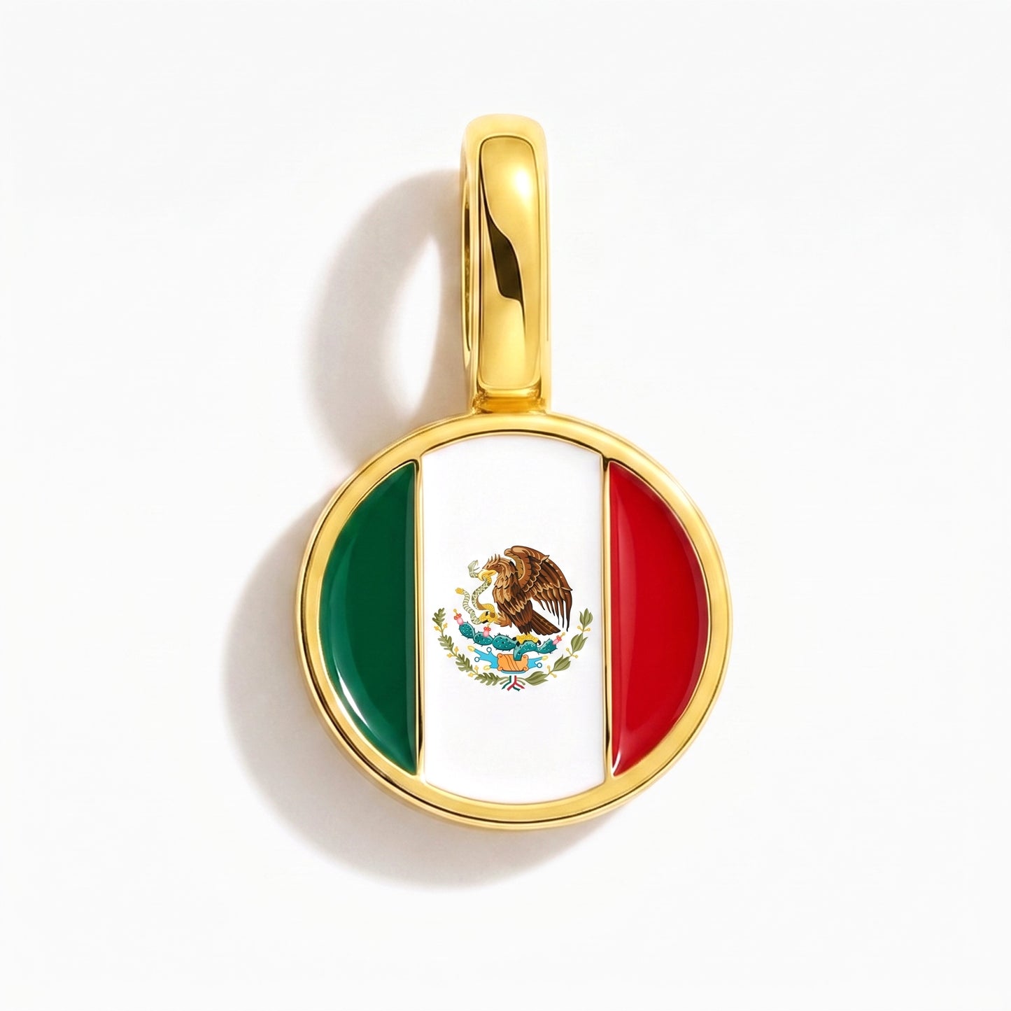 Charm bandera México – redonda oro