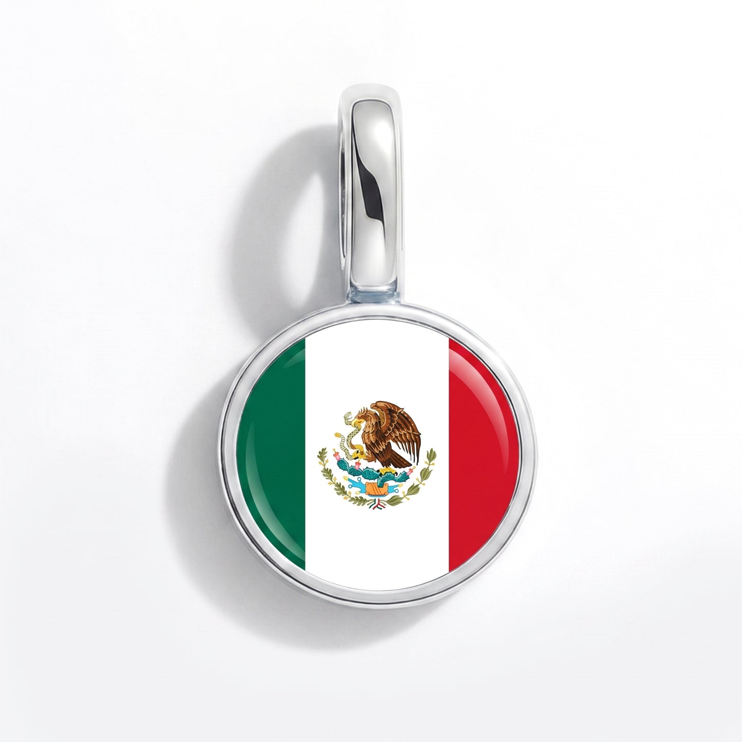 Charm bandera México – redonda plata