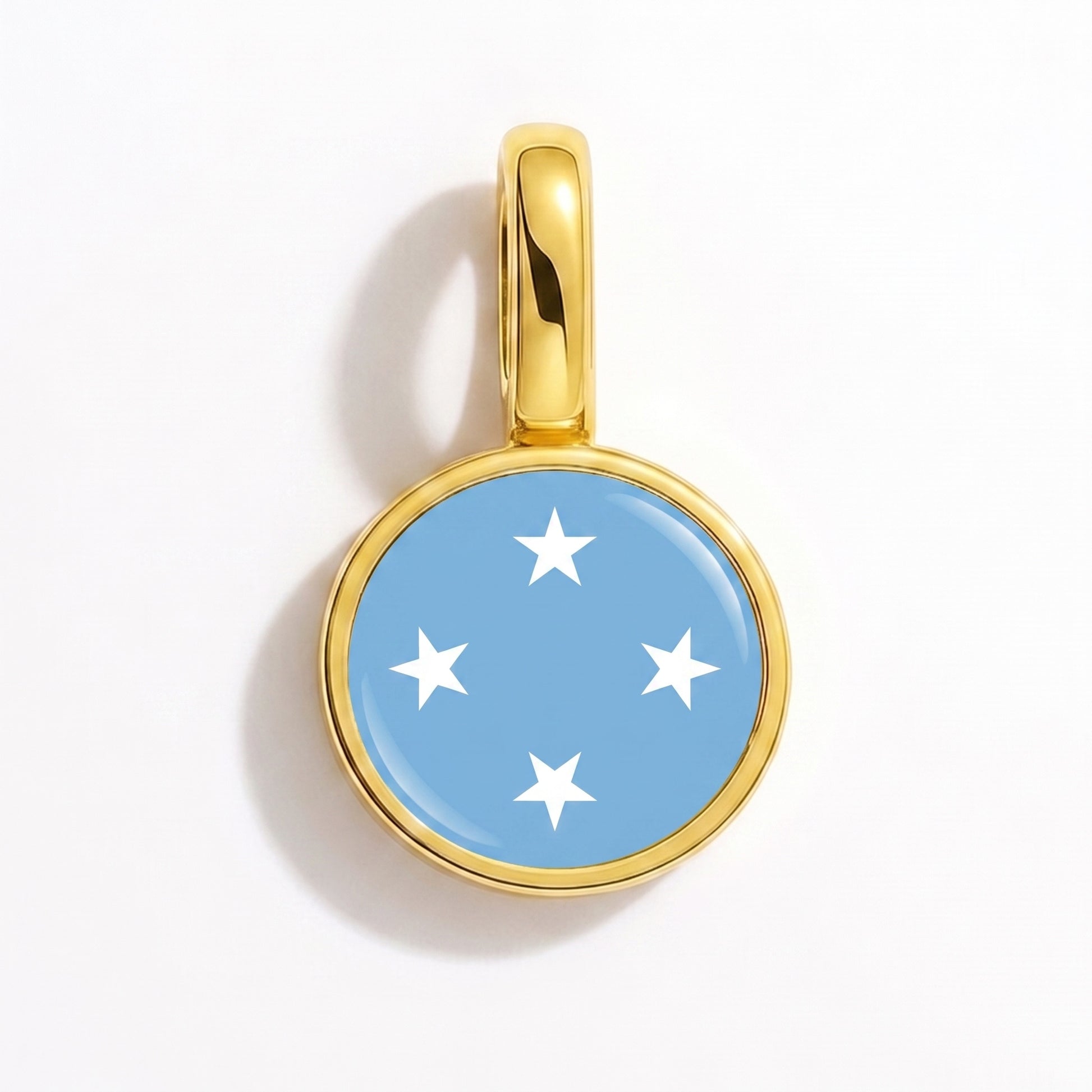 Charm bandera Micronesia – redonda oro