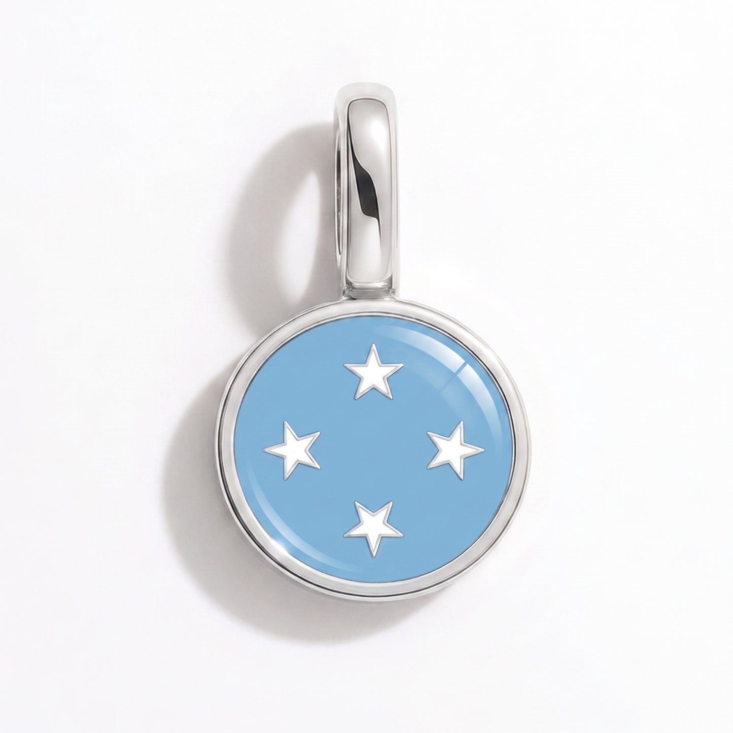 Charm bandera Micronesia – redonda plata