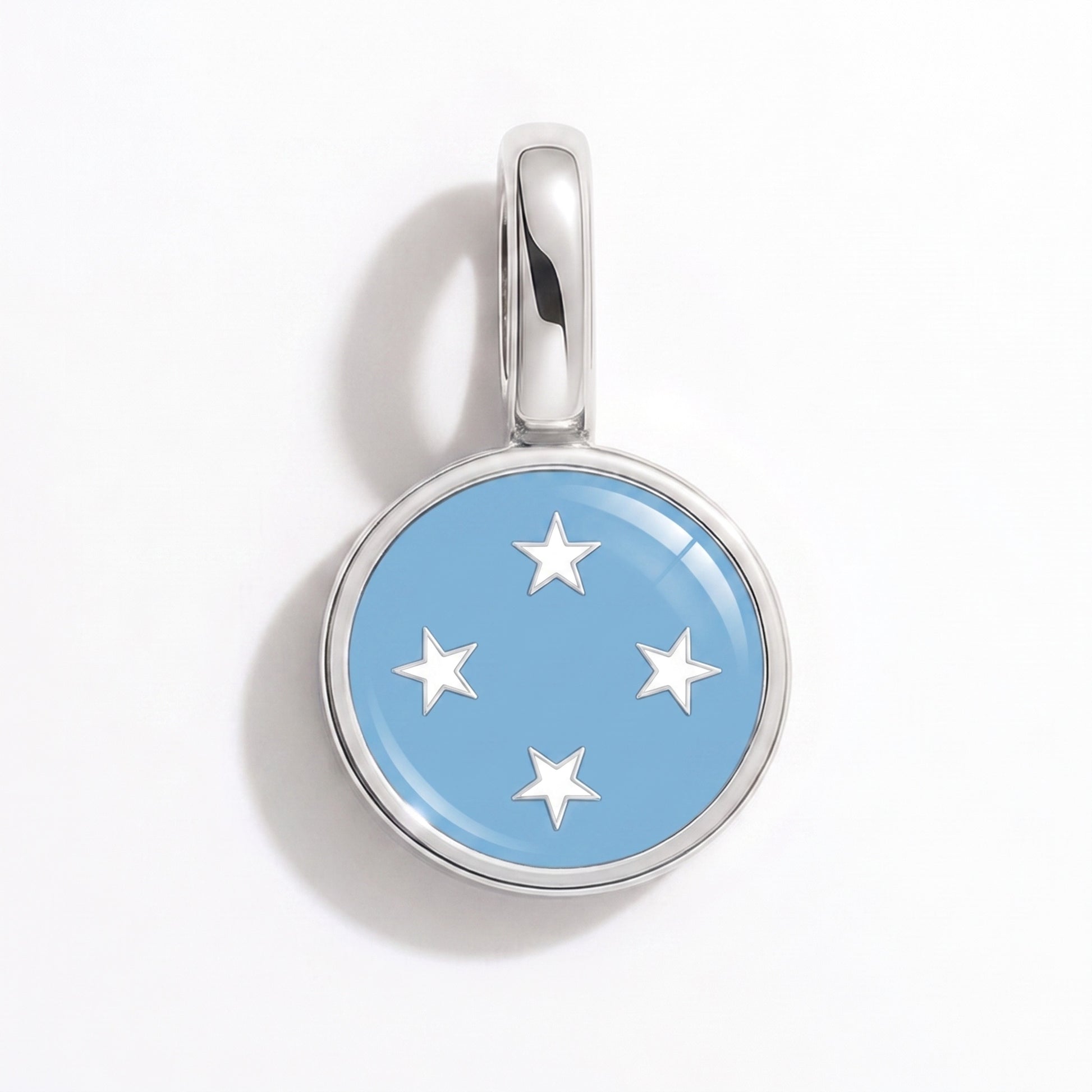 Charm bandera Micronesia – redonda plata