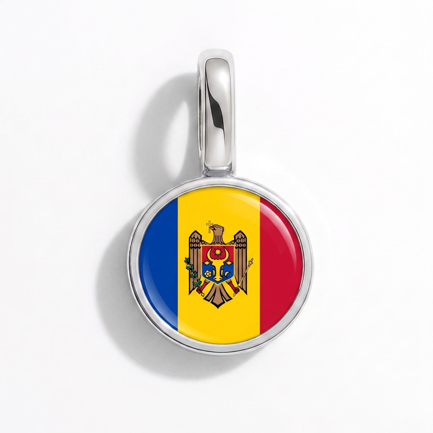 Charm bandera Moldavia – redonda plata