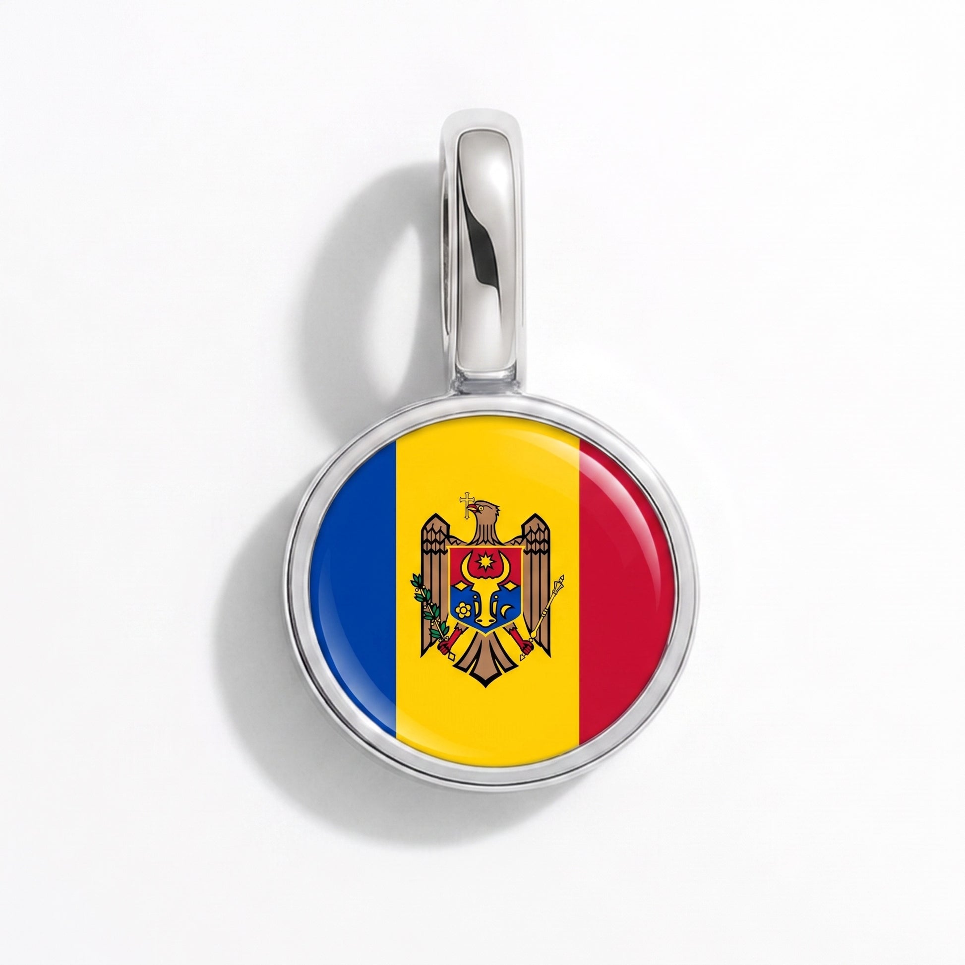 Charm bandera Moldavia – redonda plata