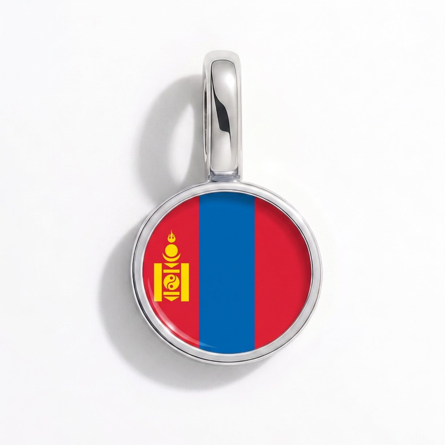 Charm bandera Mongolia – redonda plata