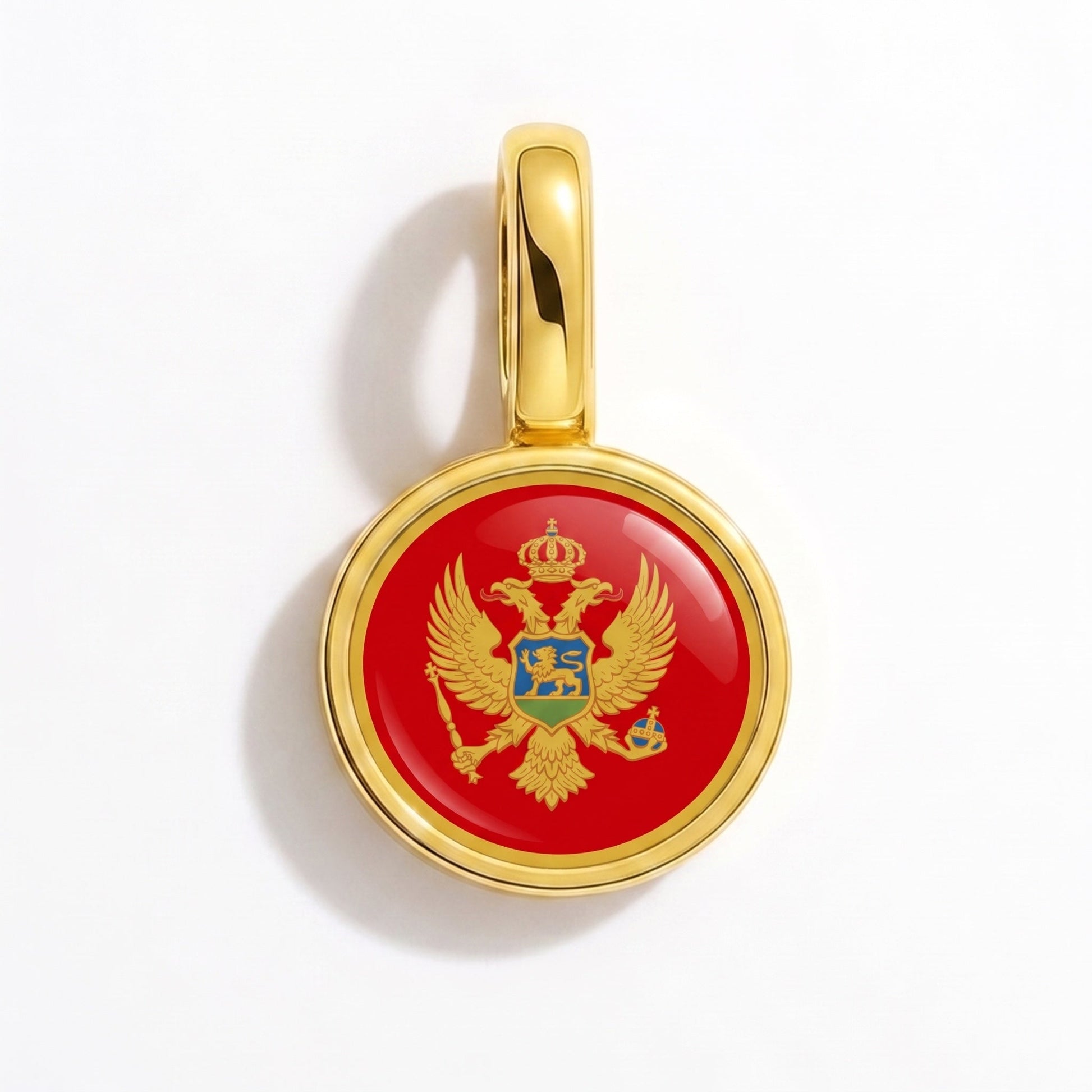 Charm bandera Montenegro – rectangular oro