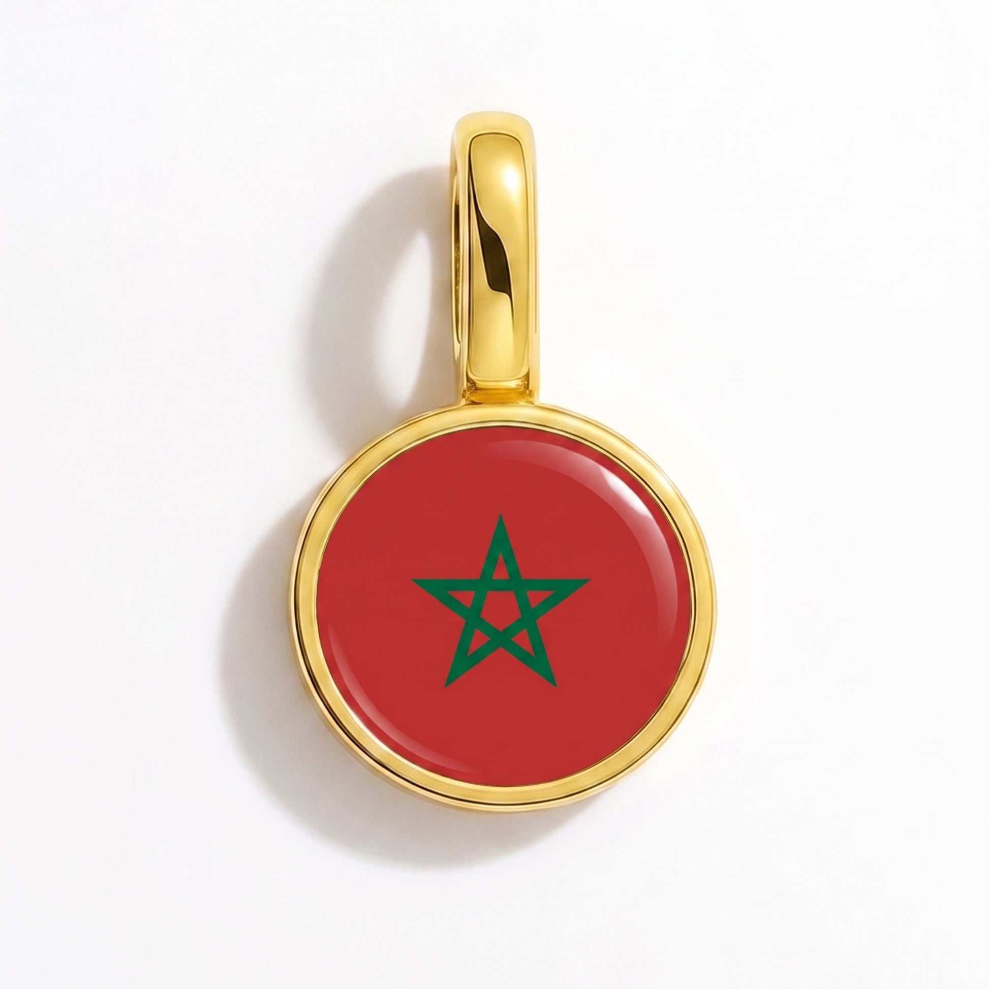Charm bandera Marruecos – redonda oro