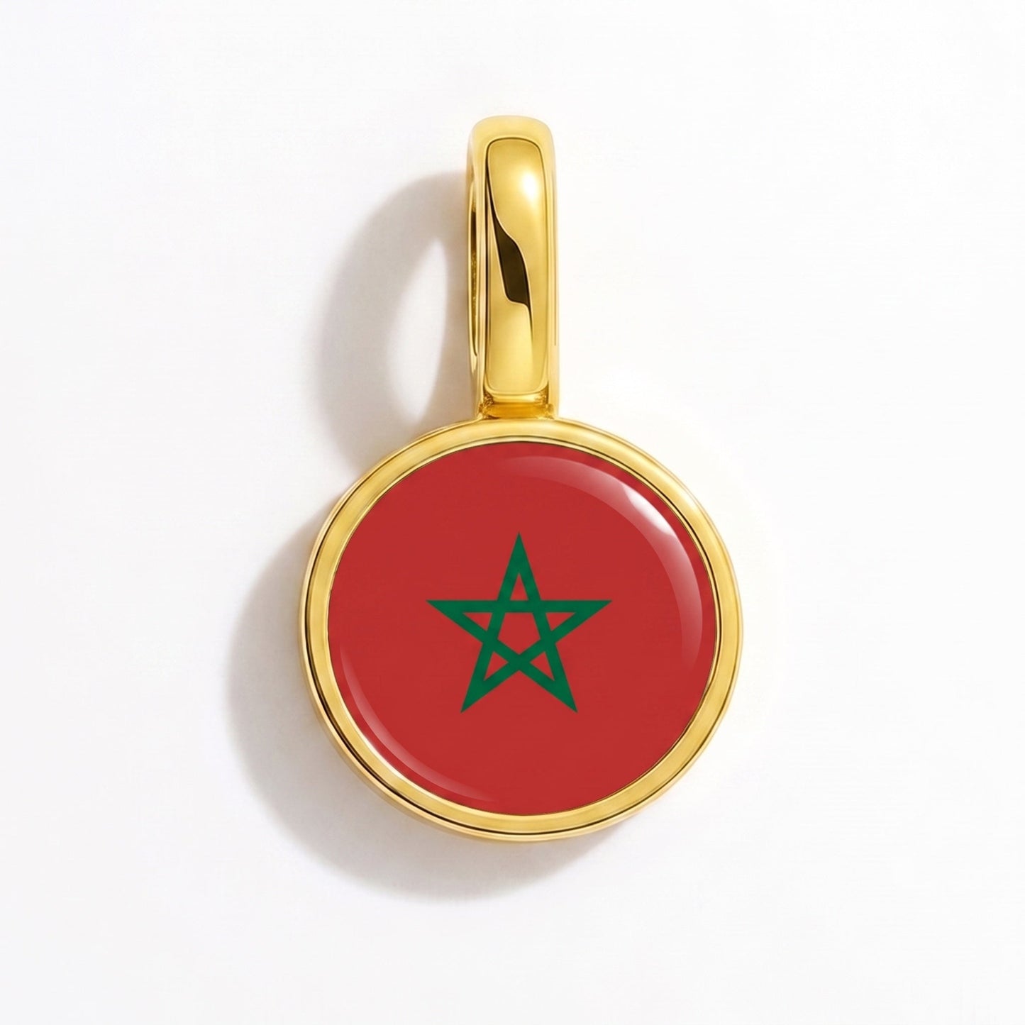 Charm bandera Marruecos – rectangular oro