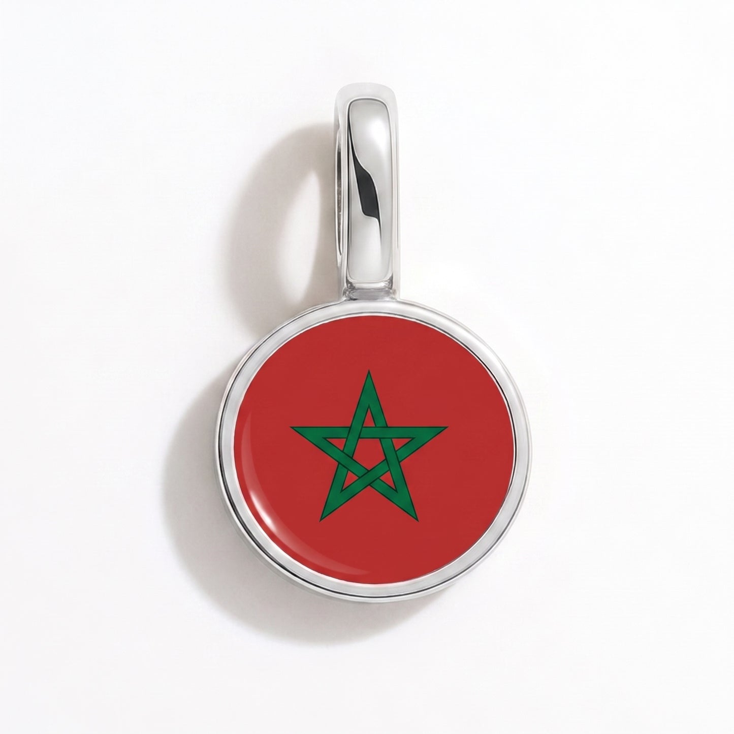 Charm bandera Marruecos – redonda plata