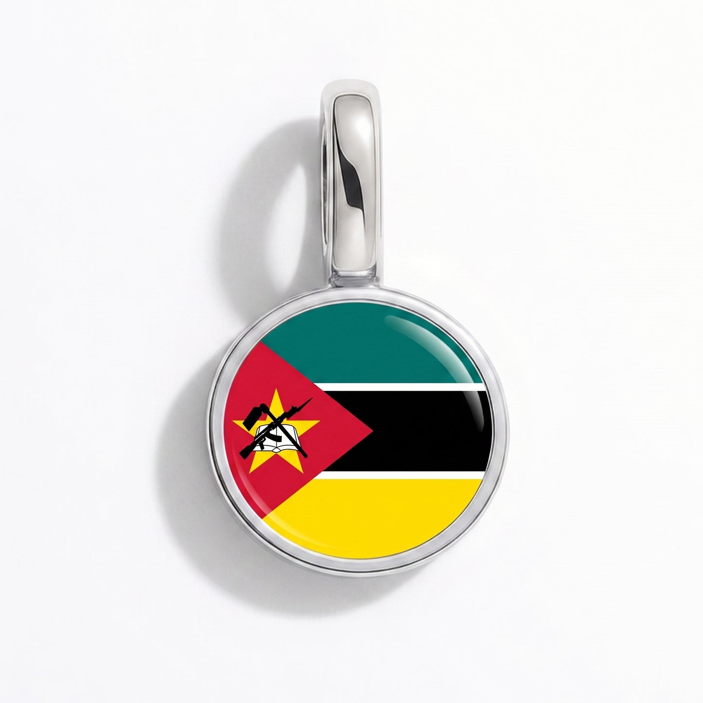 Charm bandera Mozambique – redonda plata