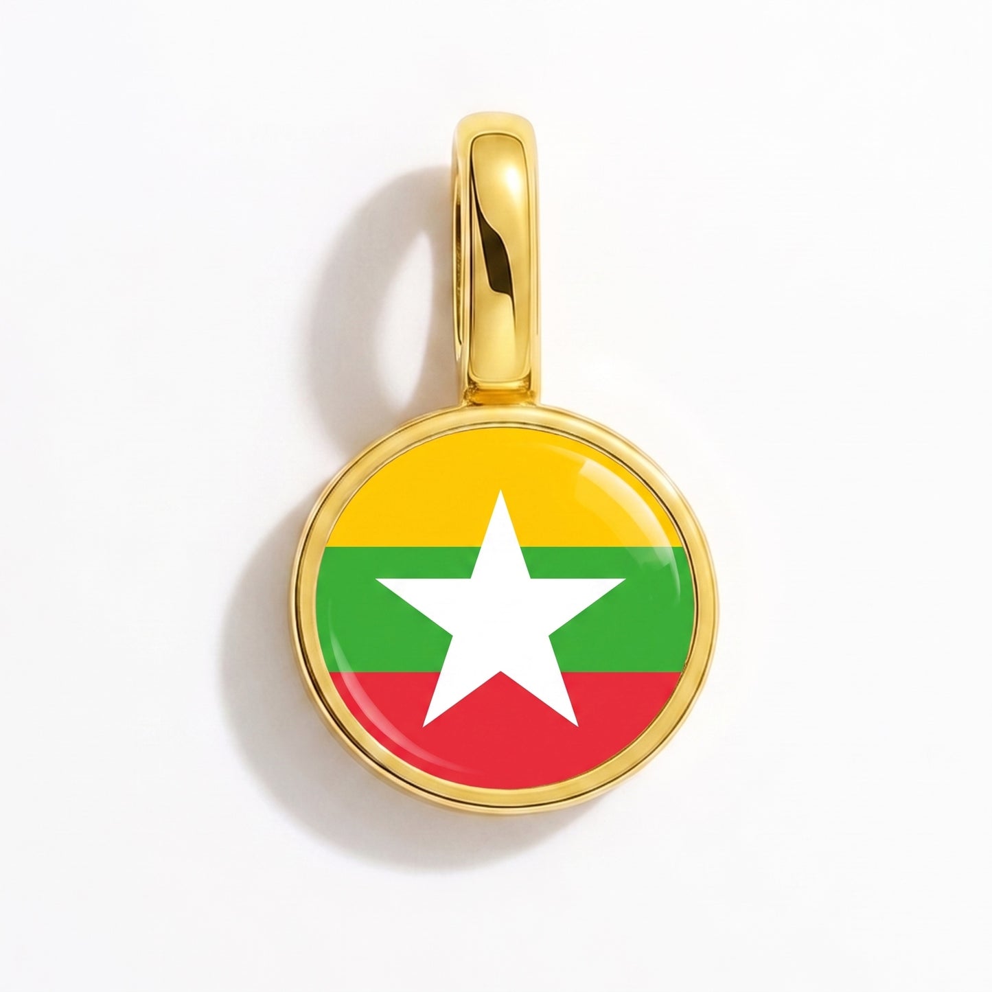 Charm bandera Birmania – redonda oro