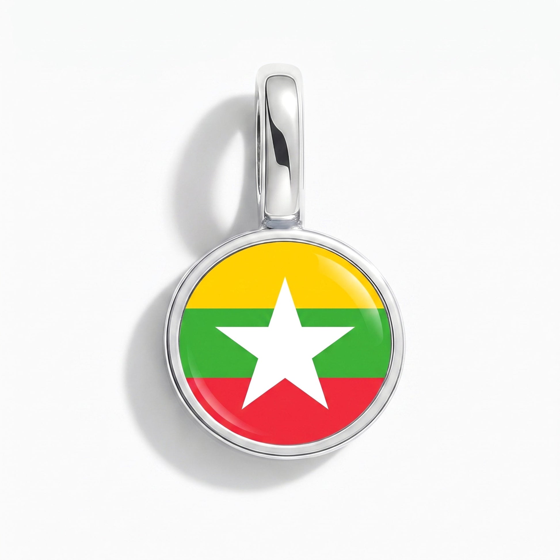 Charm bandera Birmania – rectangular plata