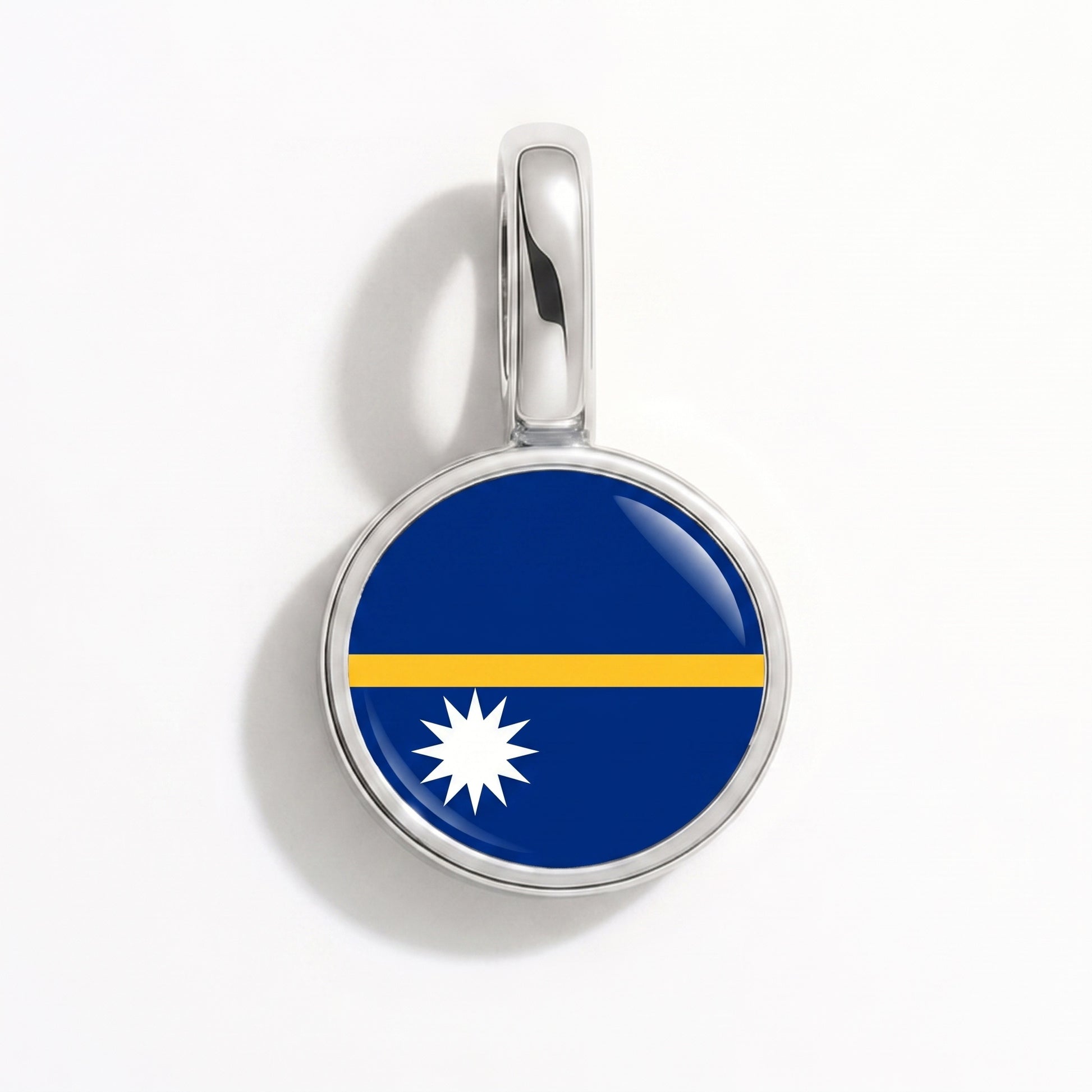 Charm bandera Nauru – redonda plata