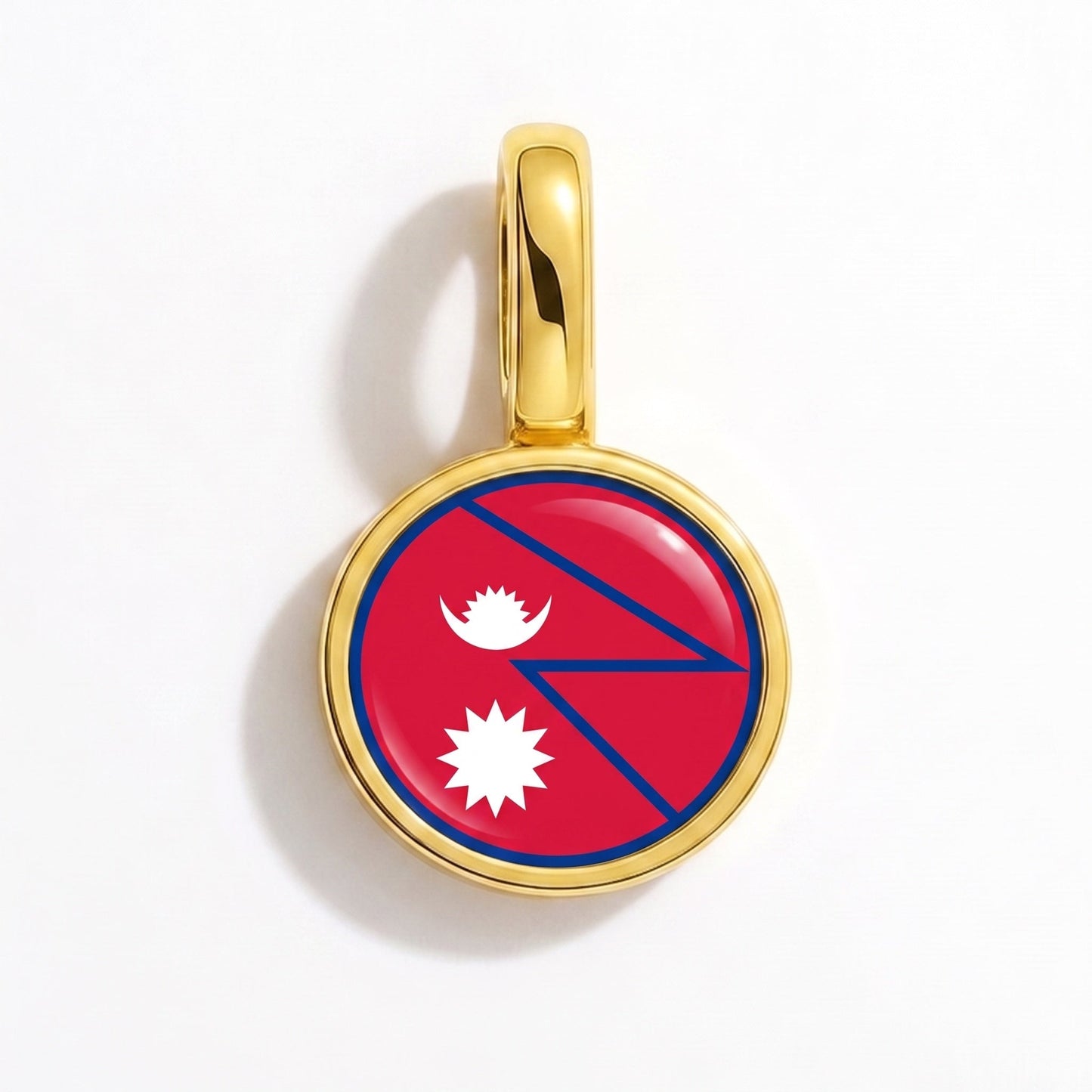 Charm bandera Nepal – rectangular oro