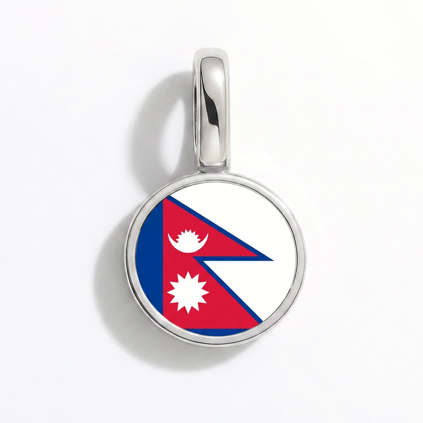 Charm bandera Nepal – redonda plata