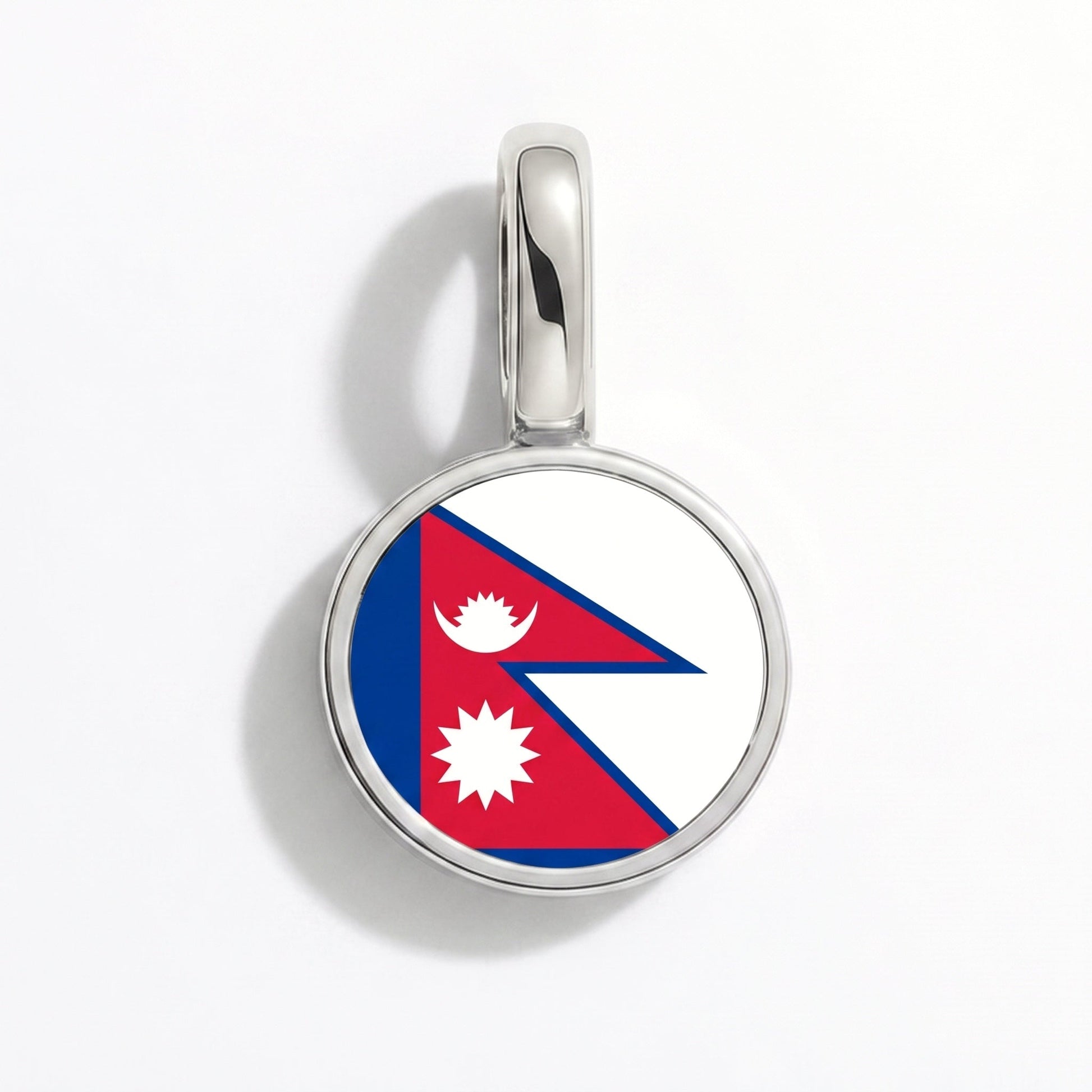 Charm bandera Nepal – rectangular plata
