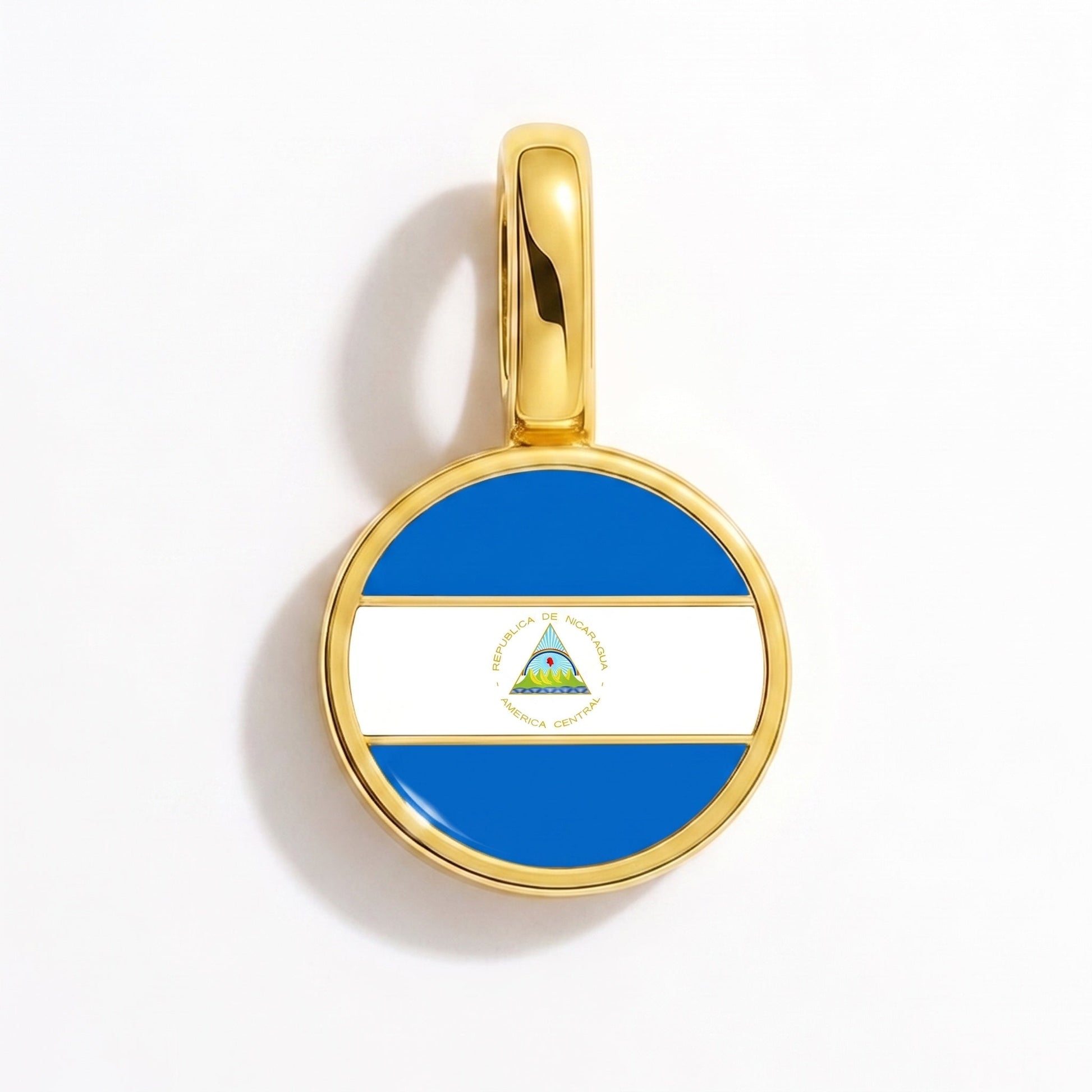 Charm bandera Nicaragua – rectangular oro