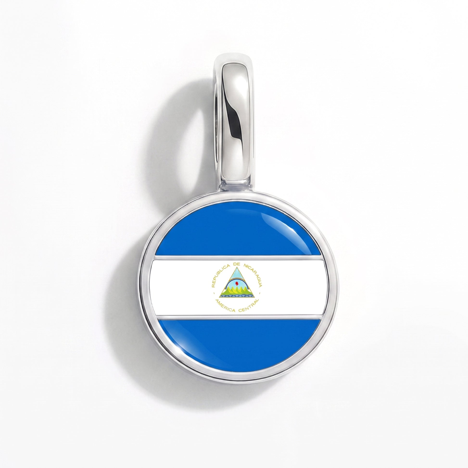 Charm bandera Nicaragua – redonda plata