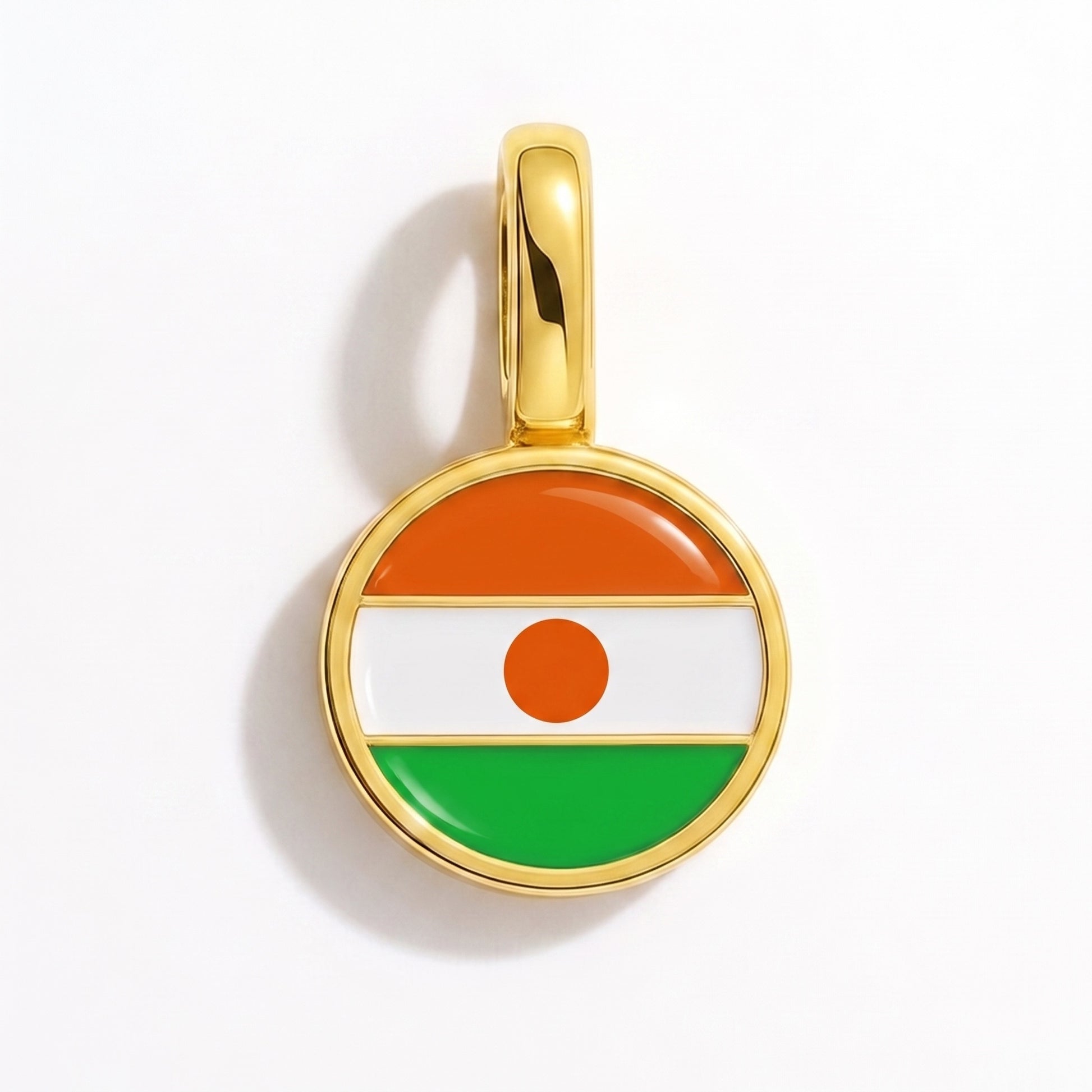 Charm bandera Níger – redonda oro