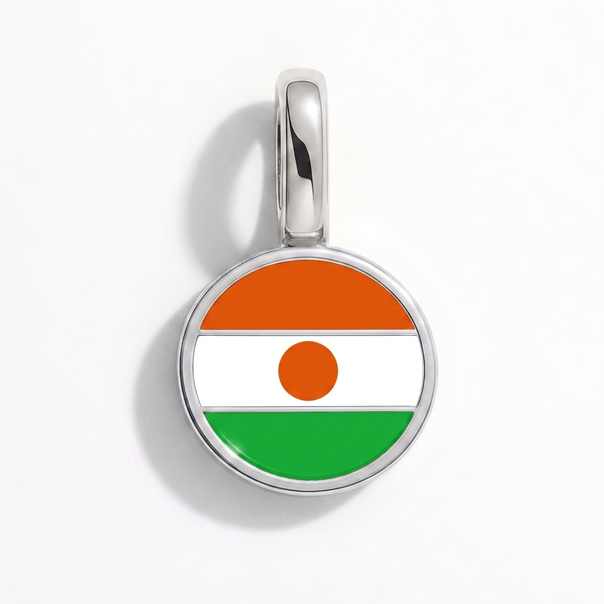 Charm bandera Níger – rectangular plata