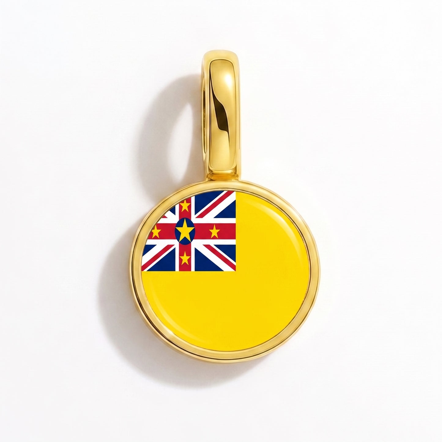 Charm bandera Niue – redonda oro