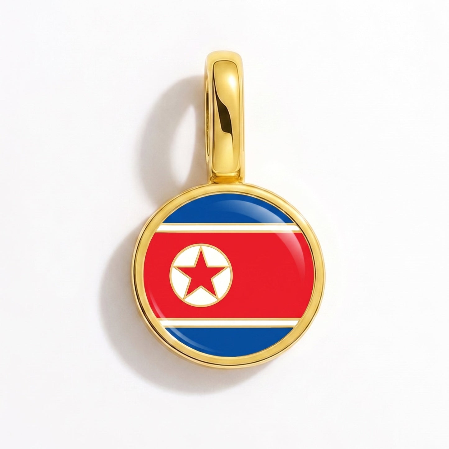 Charm bandera Corea del Norte – rectangular oro