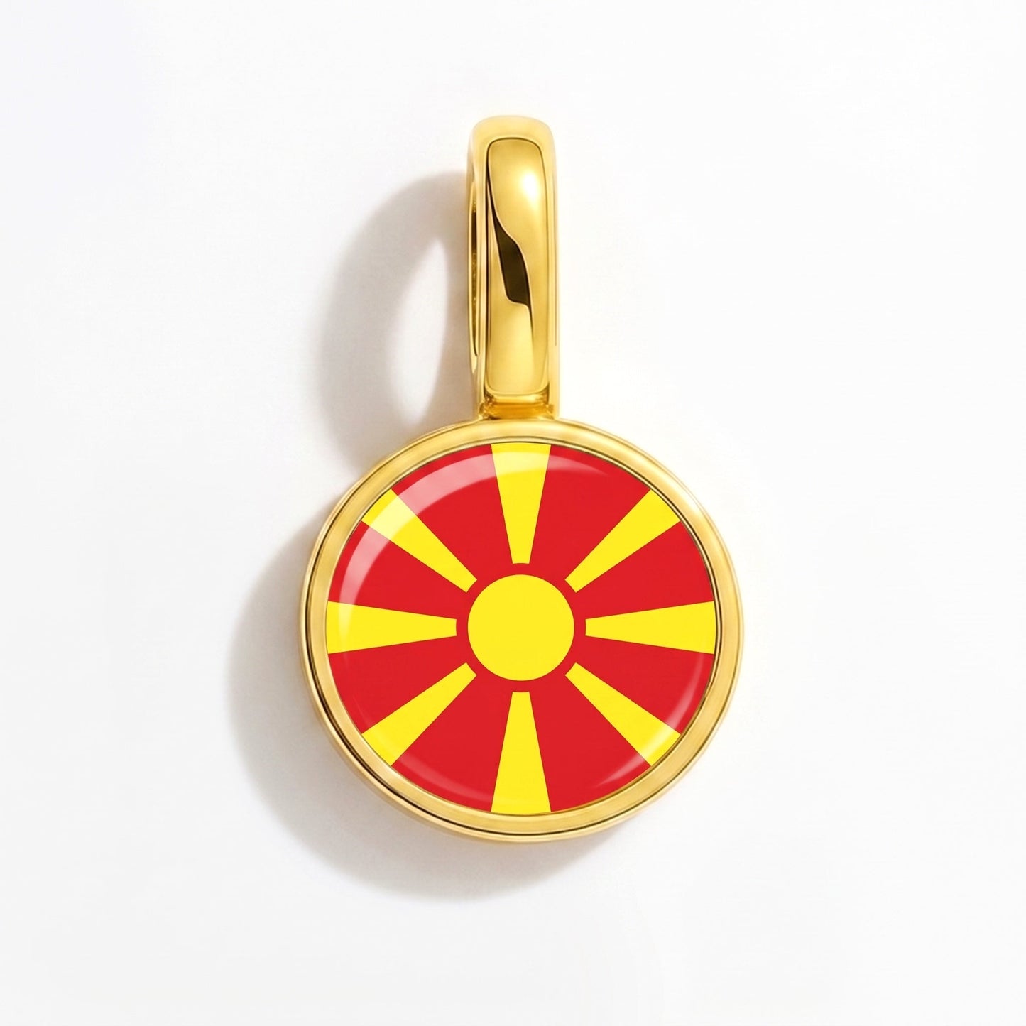 Charm bandera Macedonia del Norte – rectangular oro