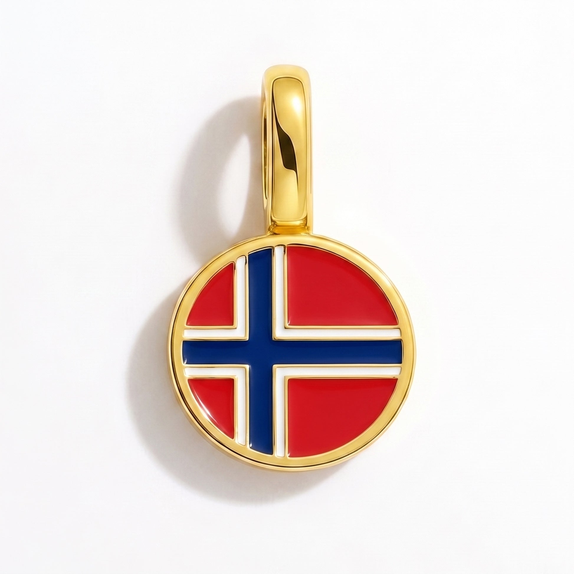 Charm bandera Noruega – redonda oro