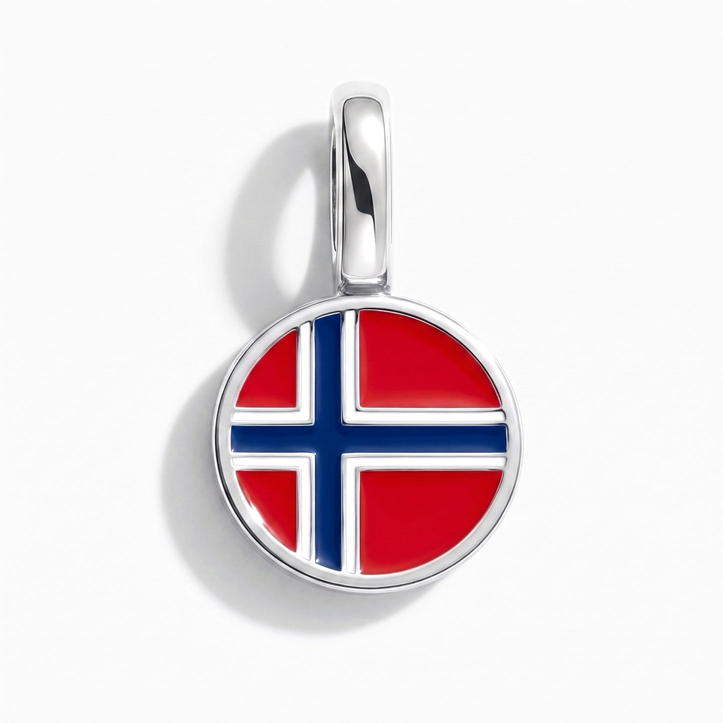 Charm bandera Noruega – redonda plata