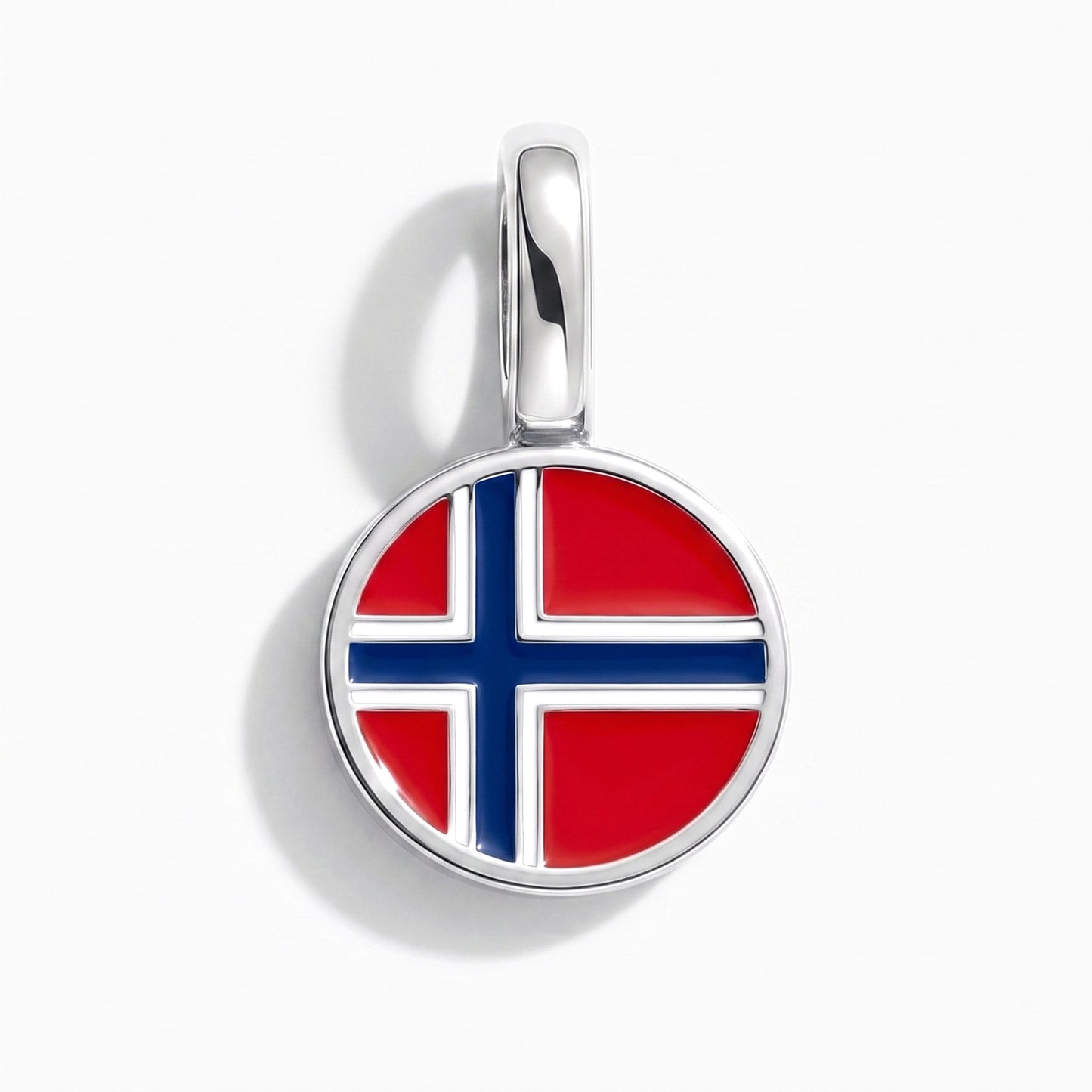Charm bandera Noruega – rectangular plata