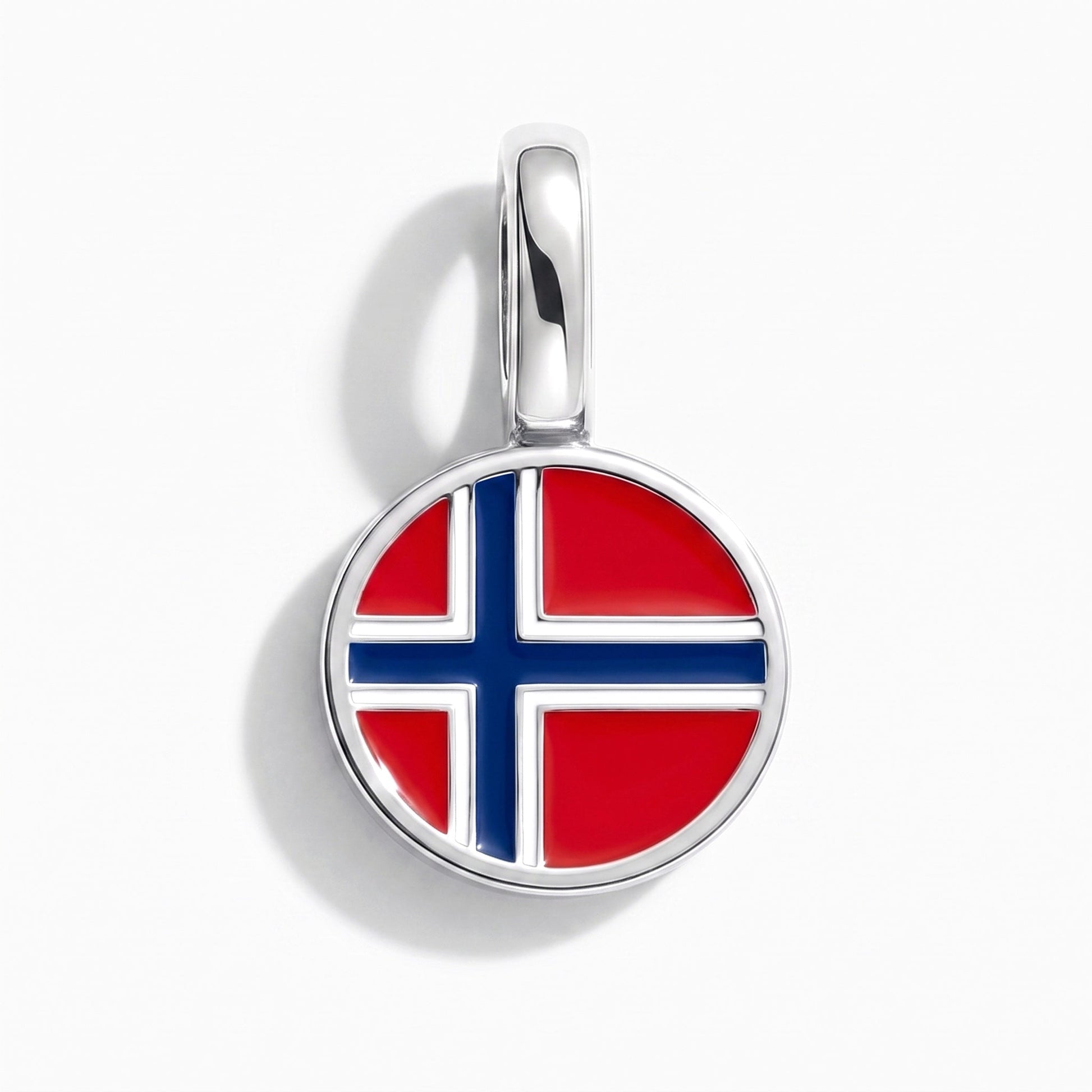 Charm bandera Noruega – rectangular plata