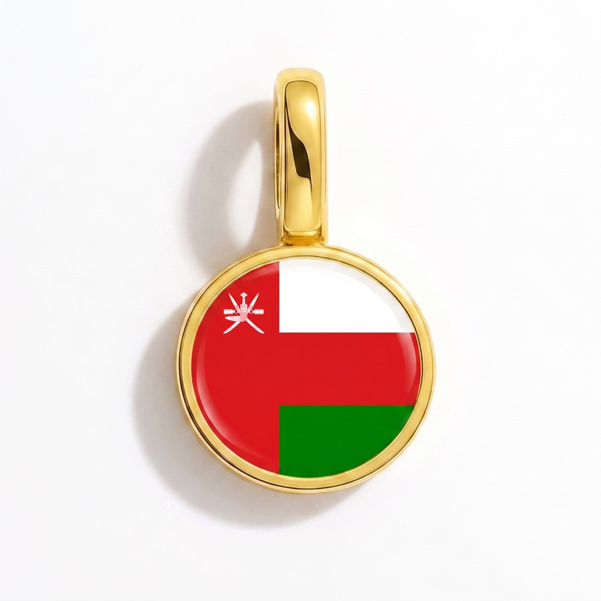 Charm bandera Omán – redonda oro