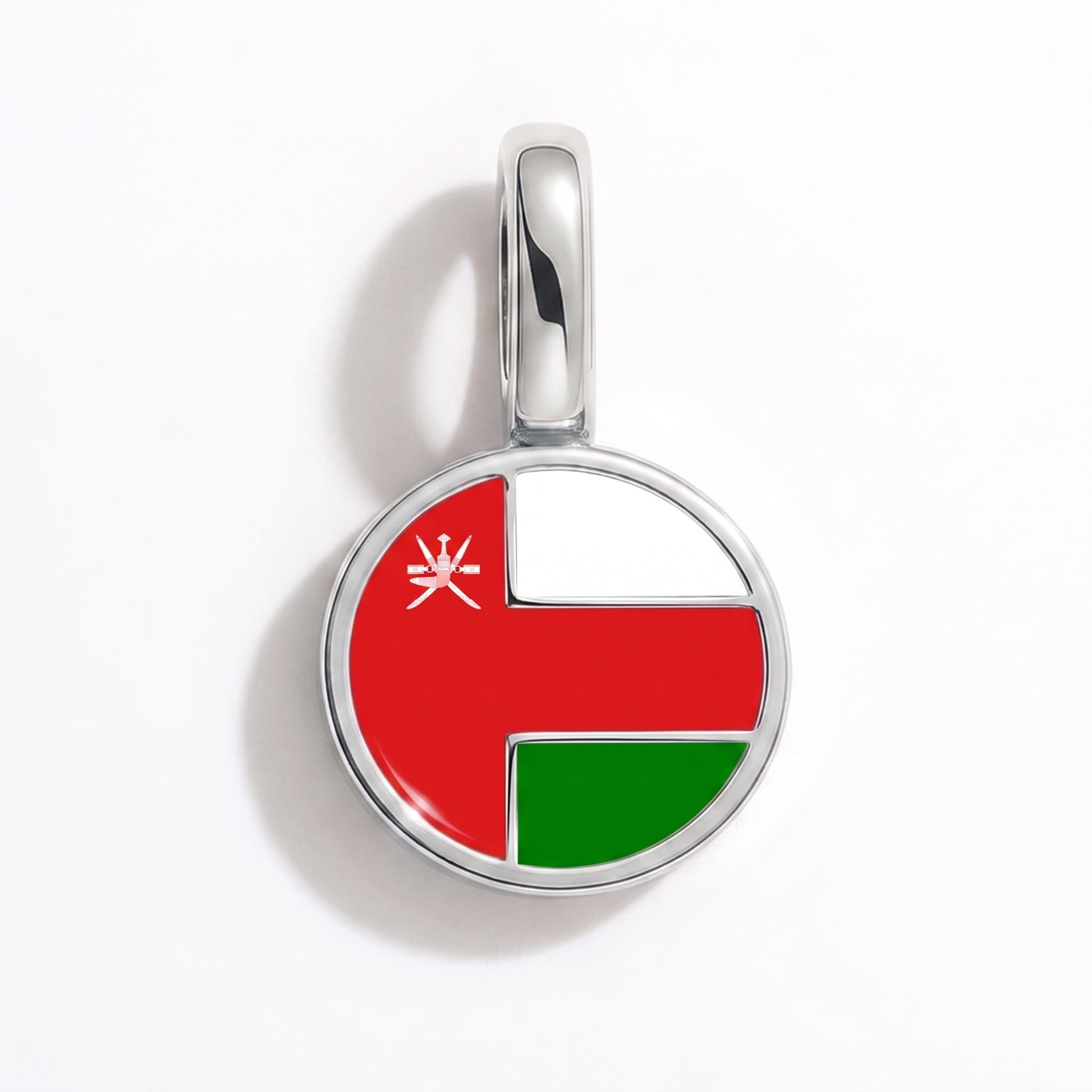 Charm bandera Omán – redonda plata