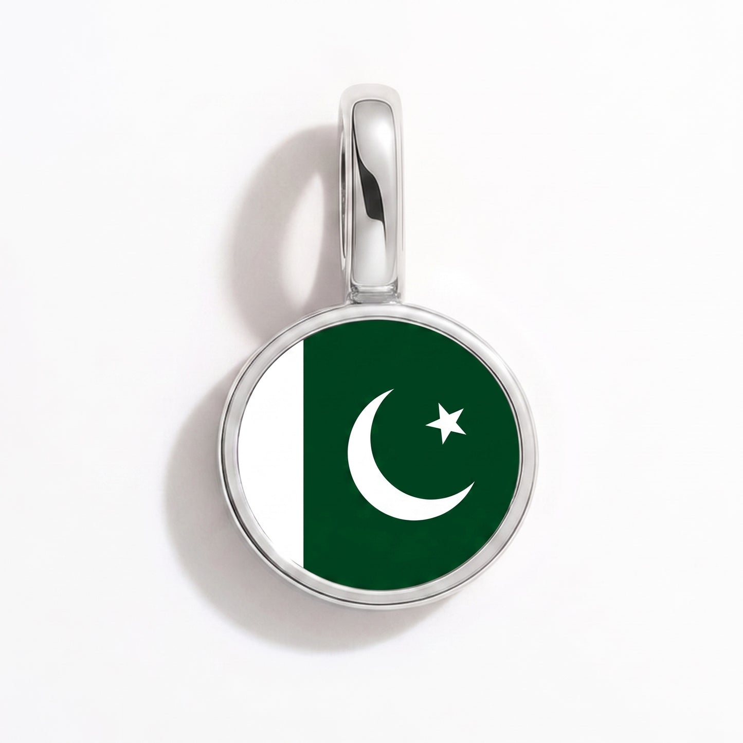 Charm bandera Pakistán – redonda plata