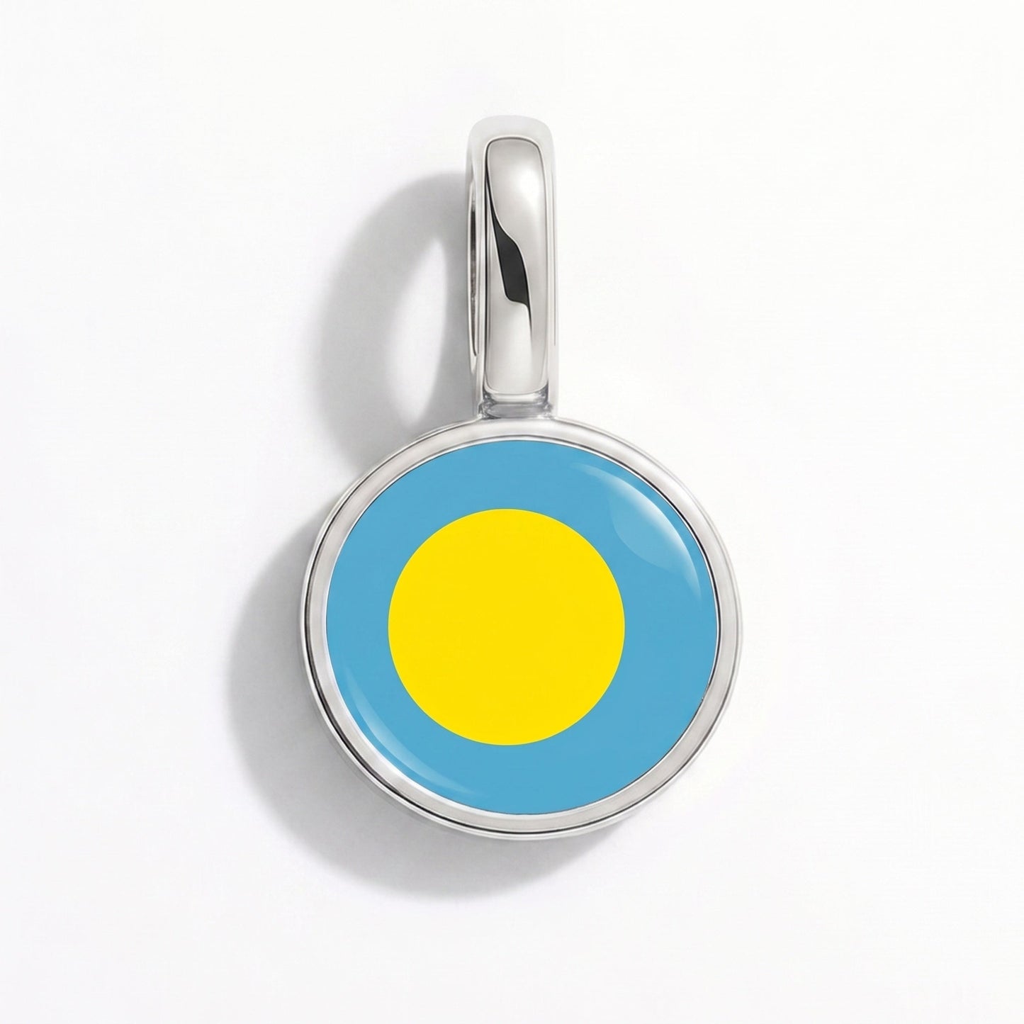 Charm bandera Palaos – rectangular plata