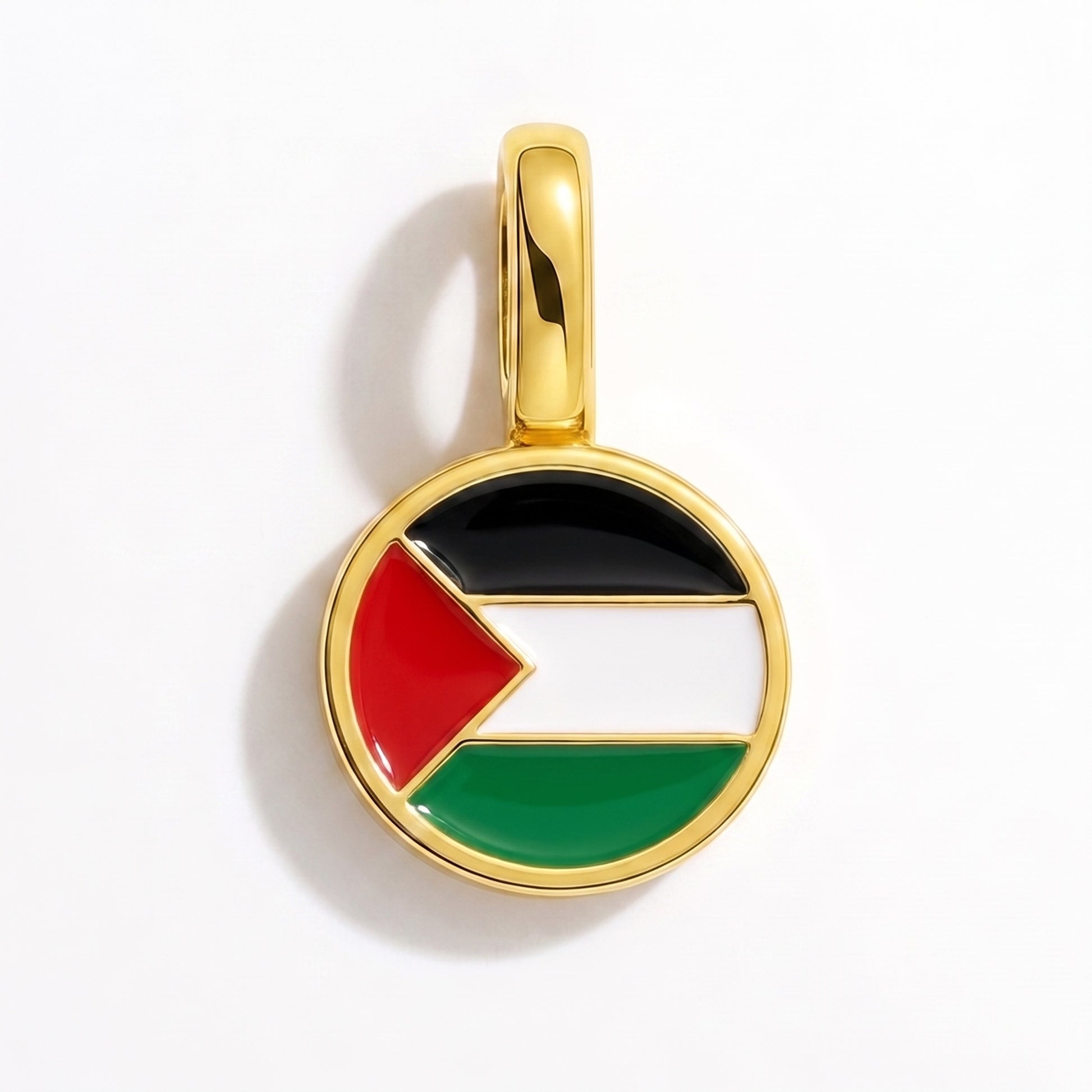 Charm bandera Palestina – redonda oro