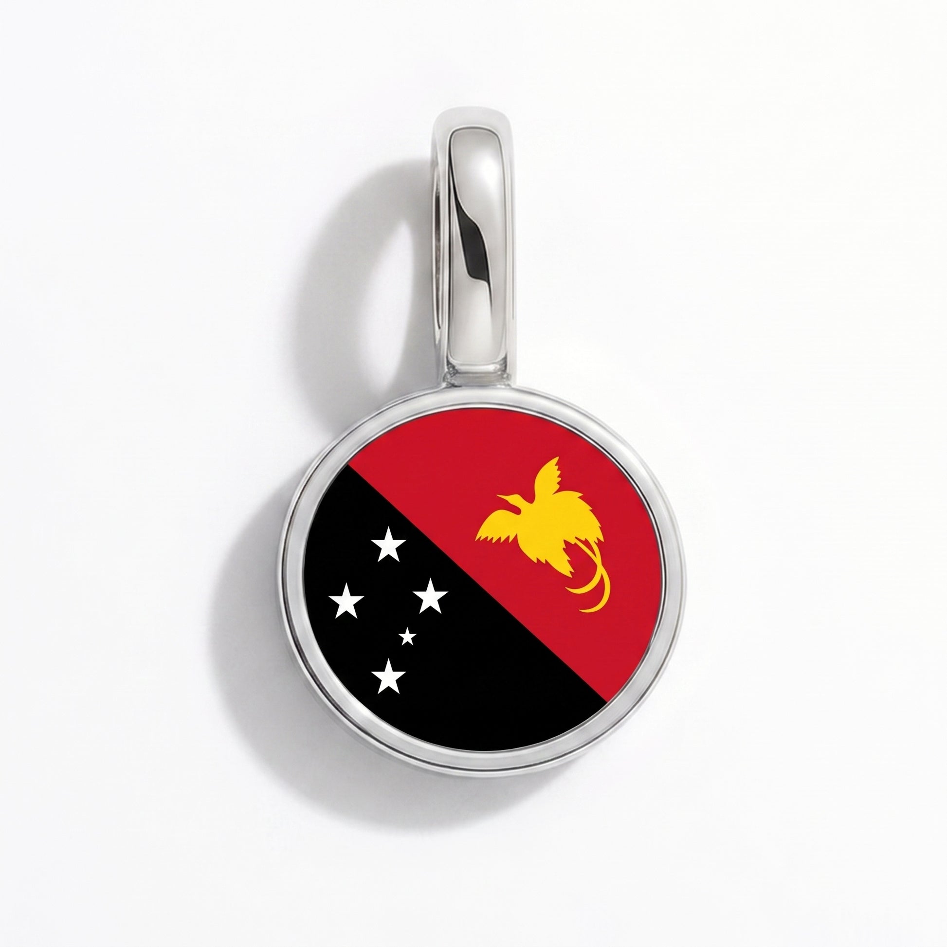Charm bandera Papúa Nueva Guinea – redonda plata