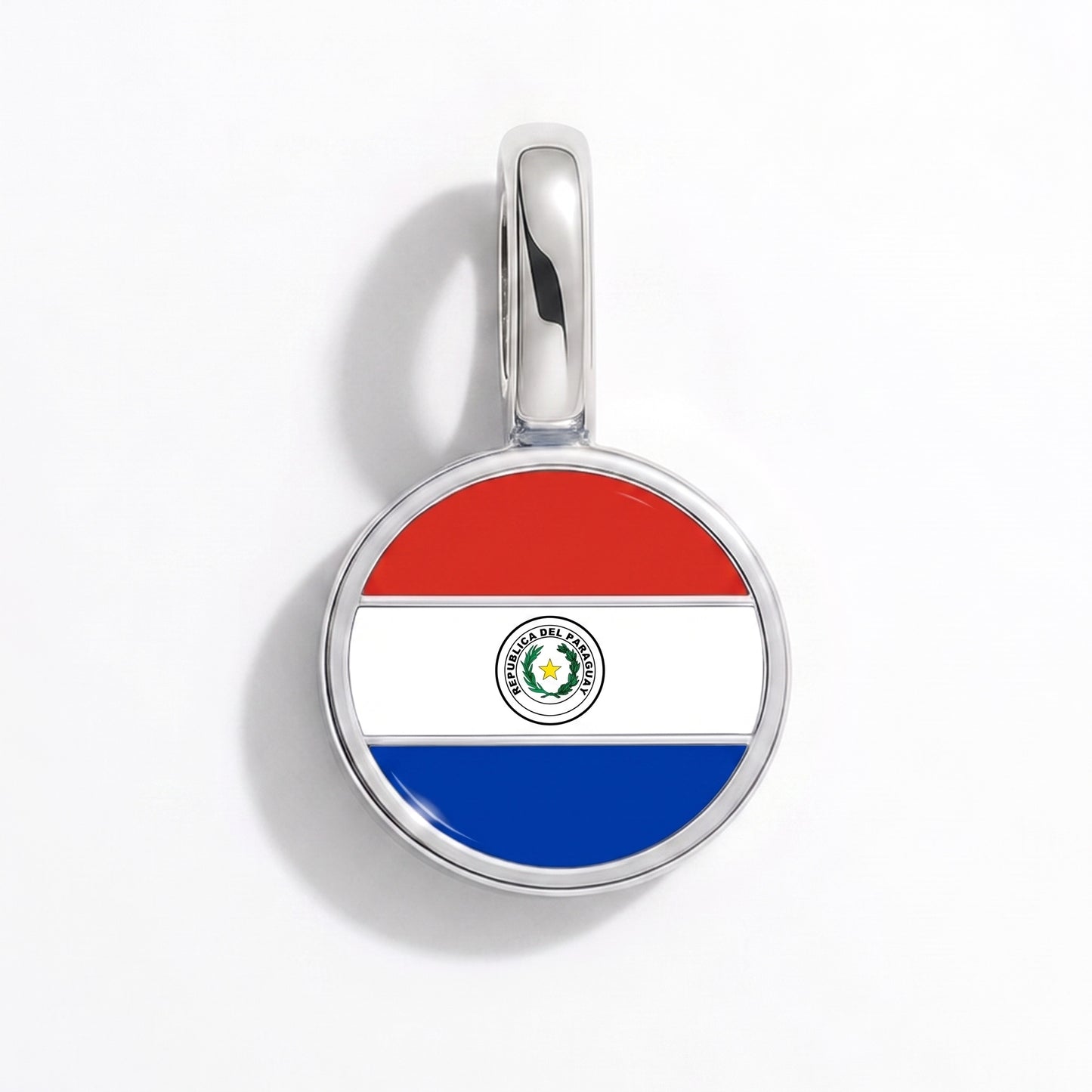 Charm bandera Paraguay – redonda plata