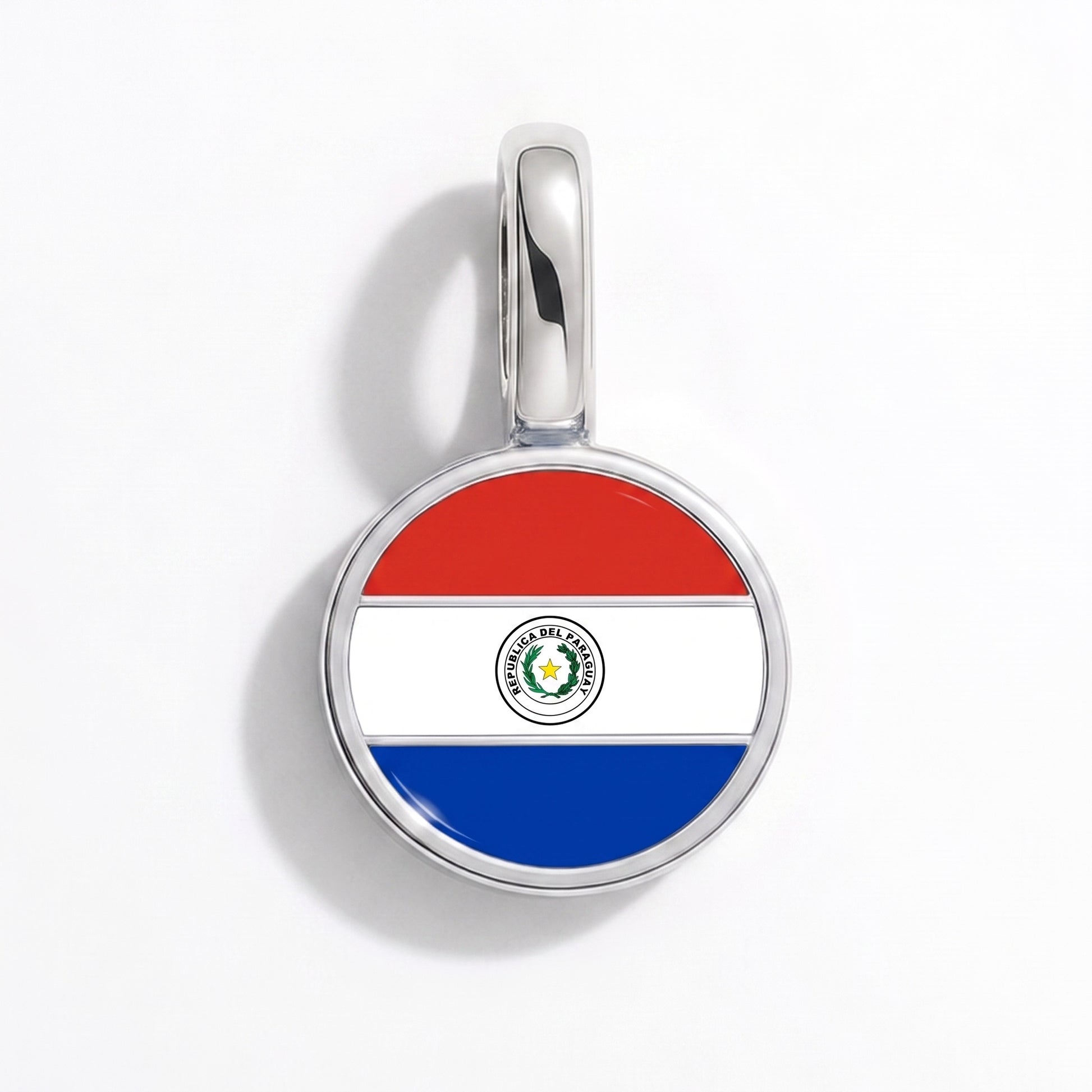 Charm bandera Paraguay – redonda plata