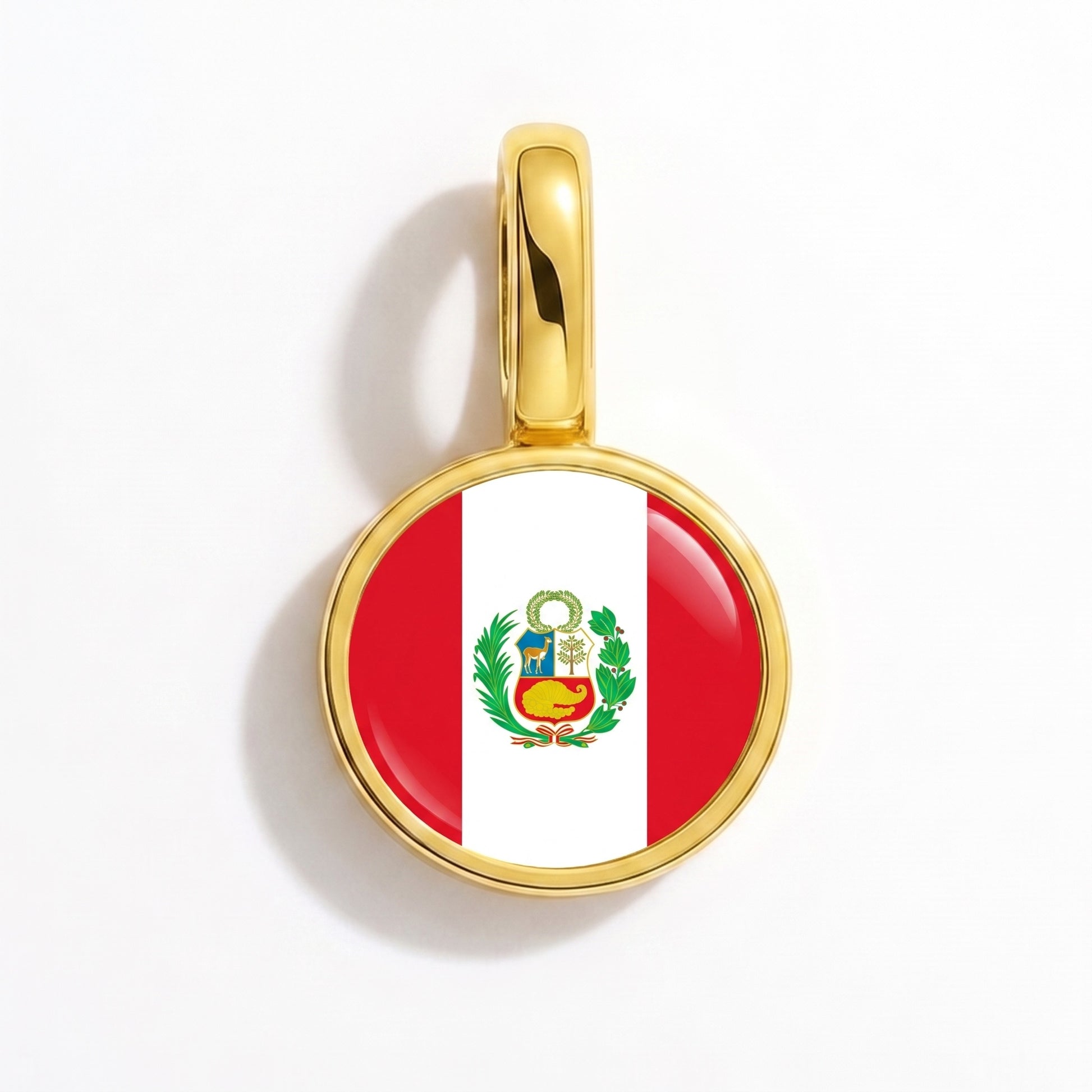 Charm bandera Perú – redonda oro
