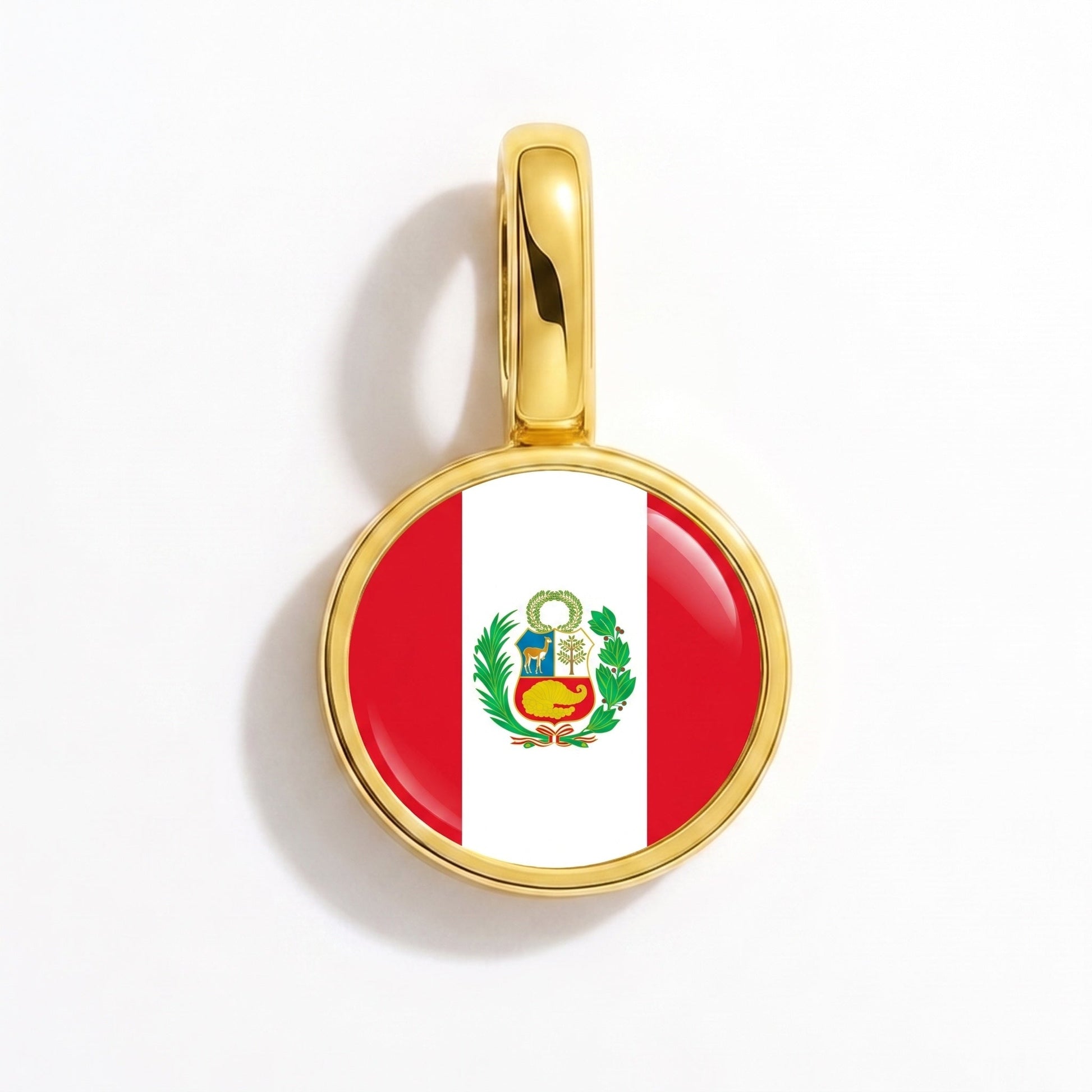 Charm bandera Perú – rectangular oro