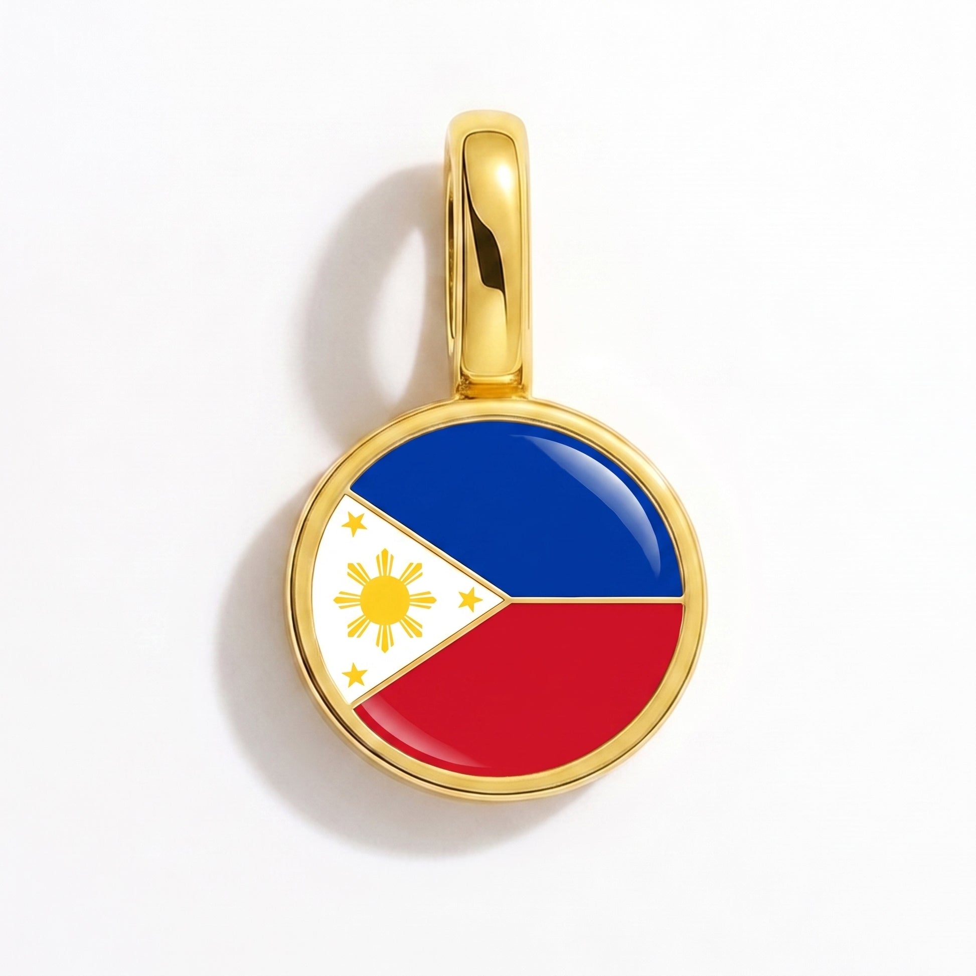 Charm bandera Filipinas – redonda oro