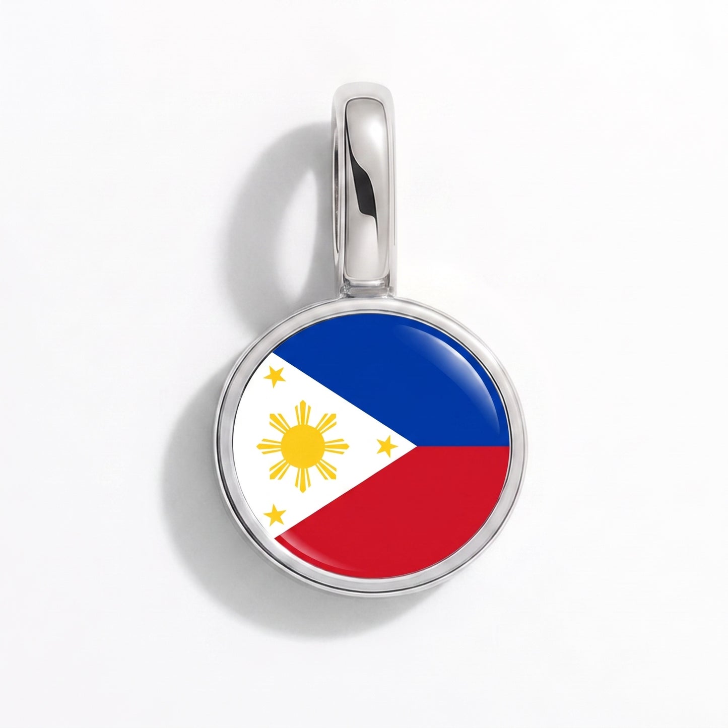 Charm bandera Filipinas – redonda plata