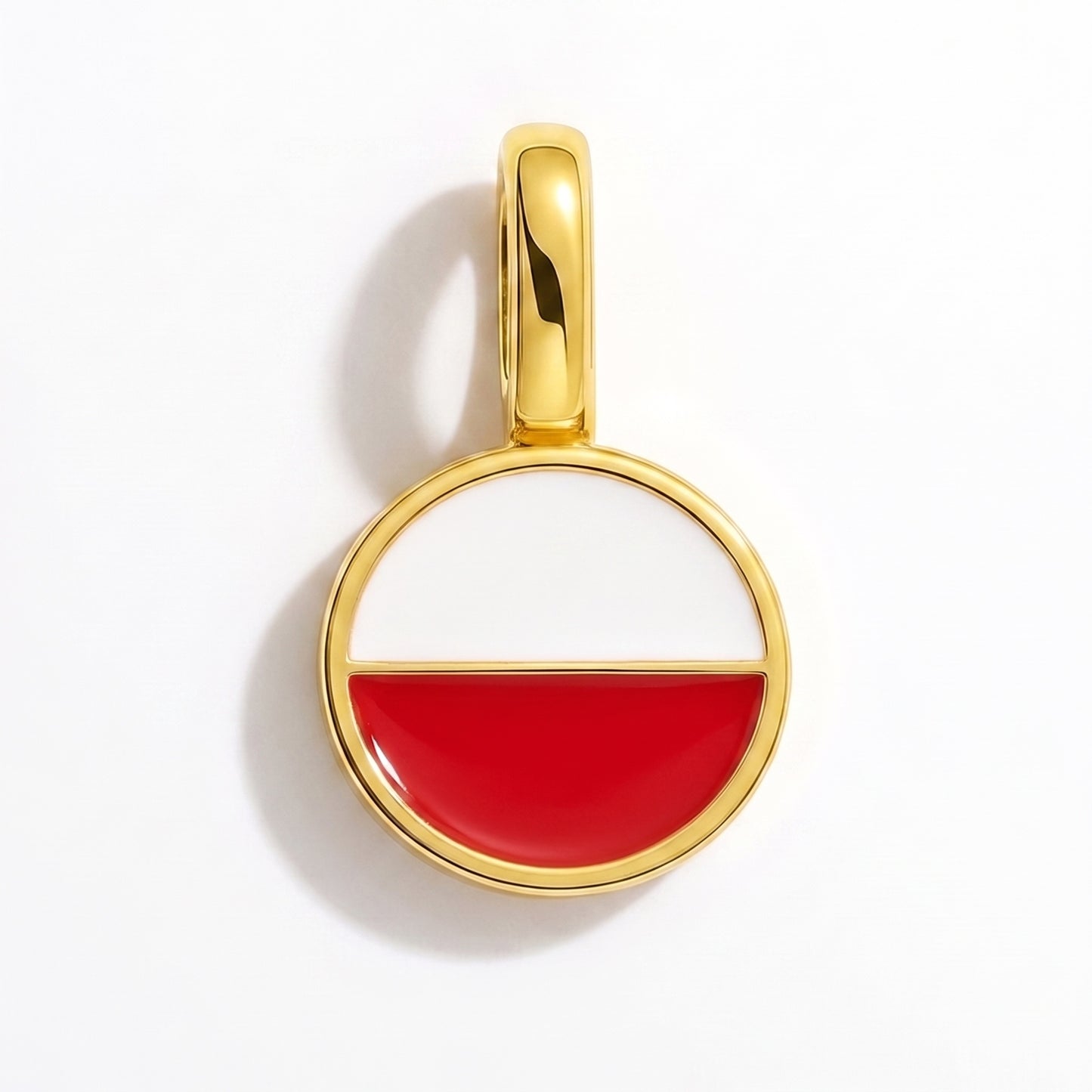 Charm bandera Polonia – redonda oro
