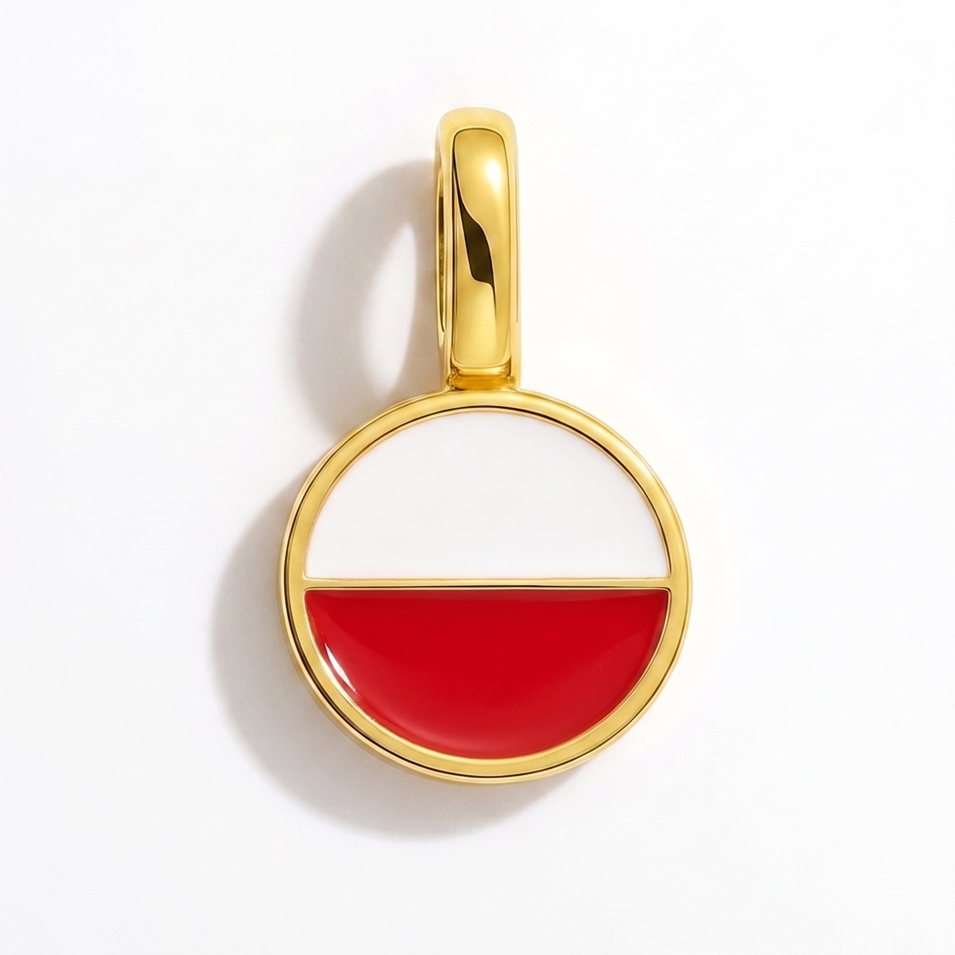 Charm bandera Polonia – redonda oro