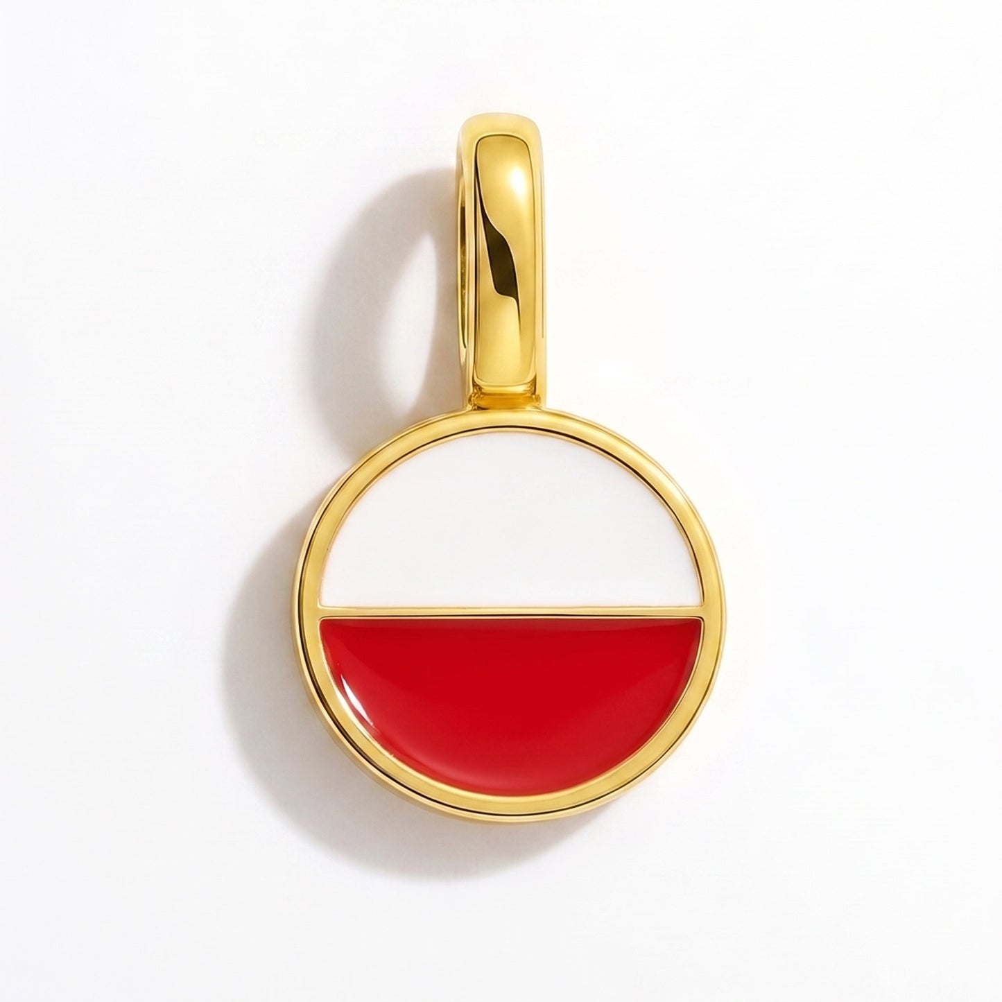 Charm bandera Polonia – rectangular oro