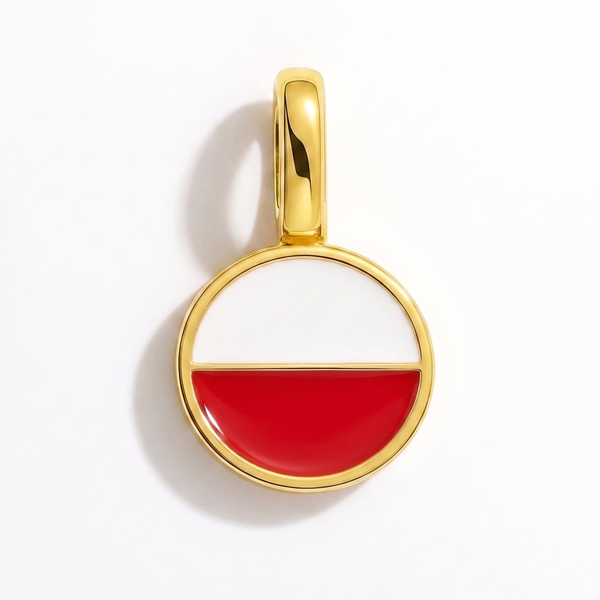 Charm bandera Polonia – rectangular oro